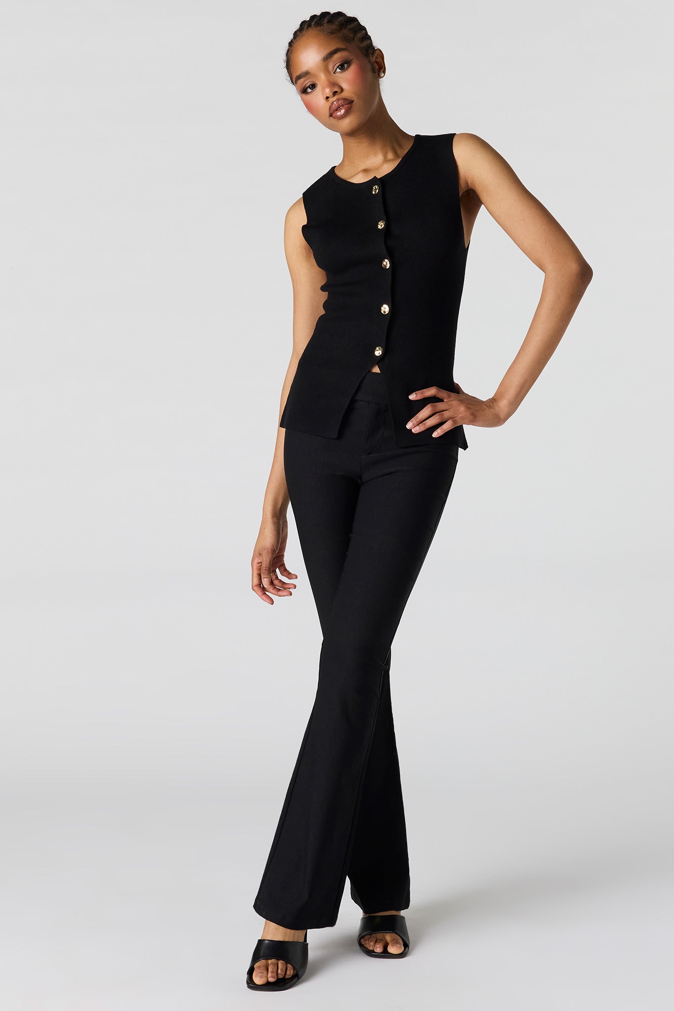 Knit Button-Up Vest