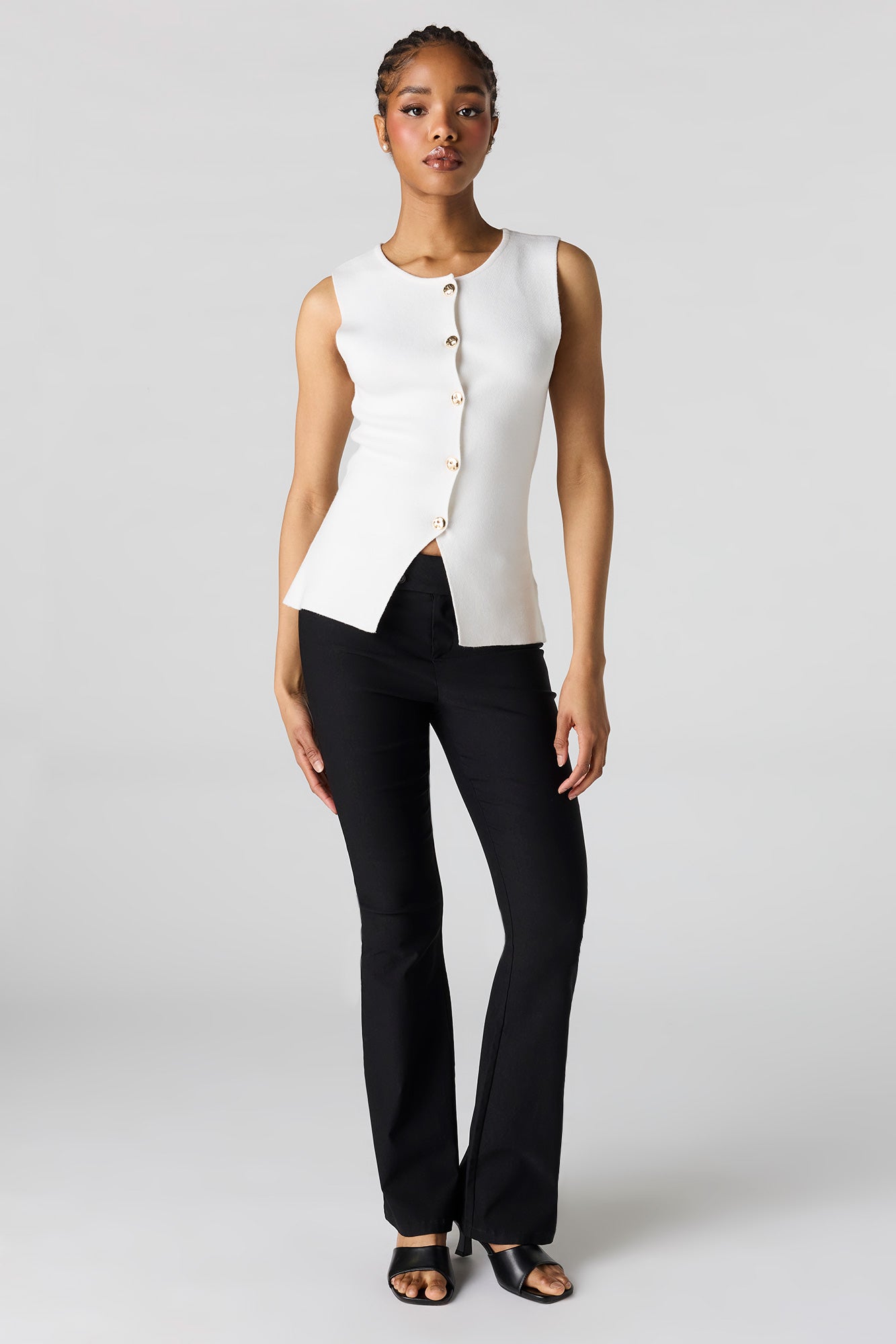 Knit Button-Up Vest