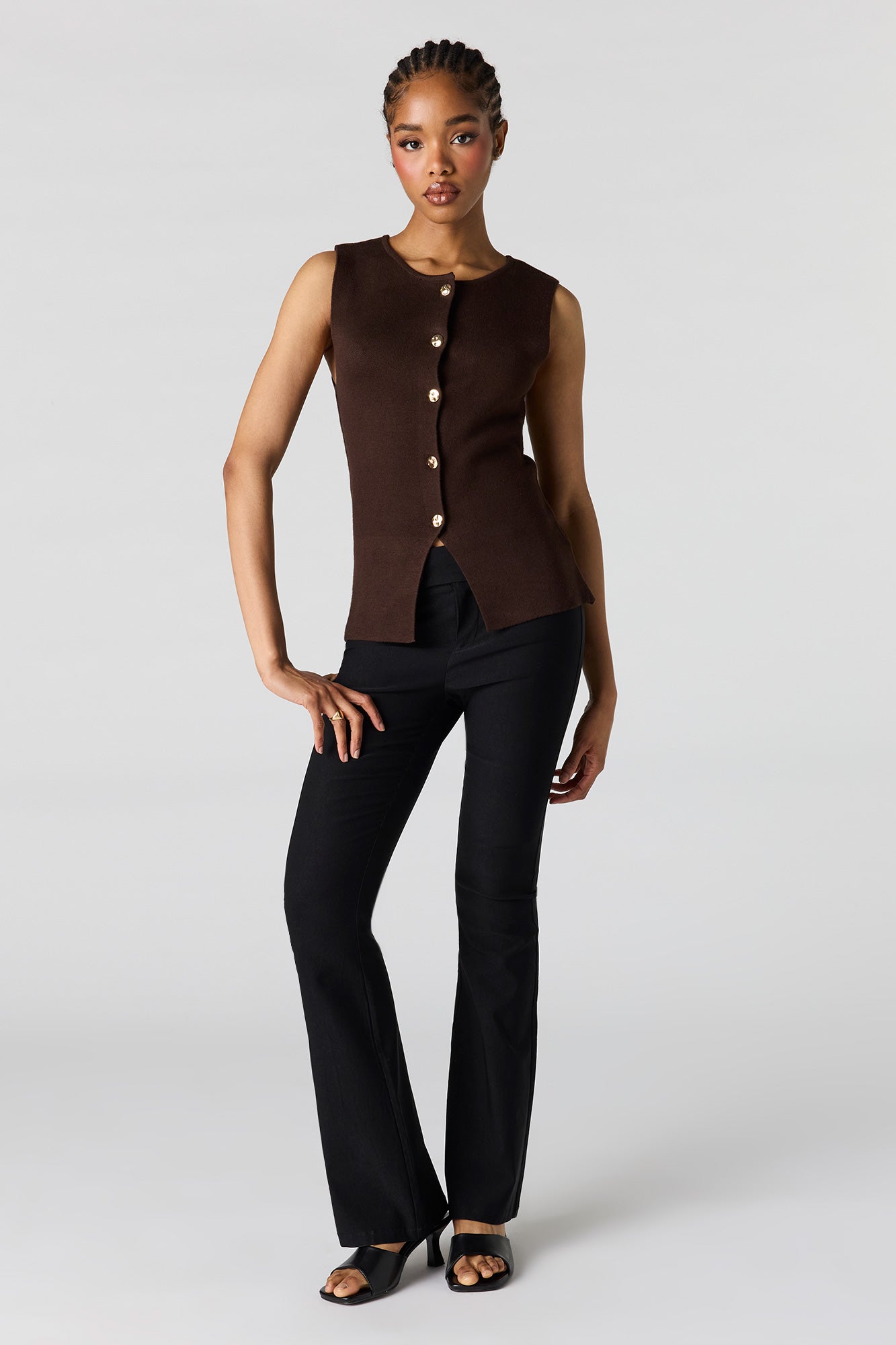 Knit Button-Up Vest