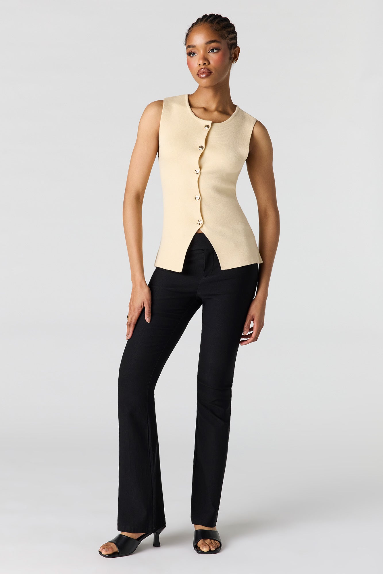 Knit Button-Up Vest