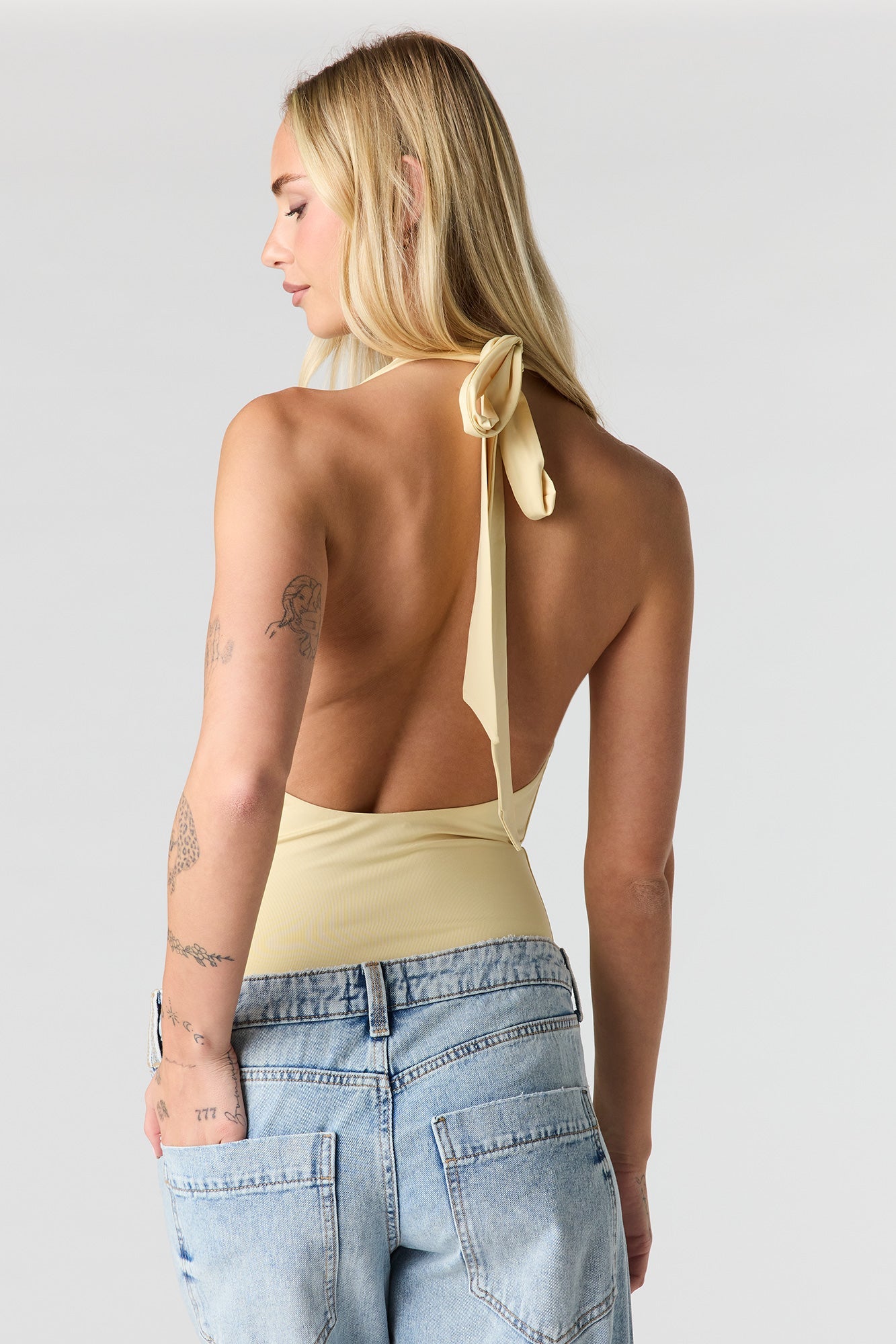 Contour Cowl Halter Bodysuit