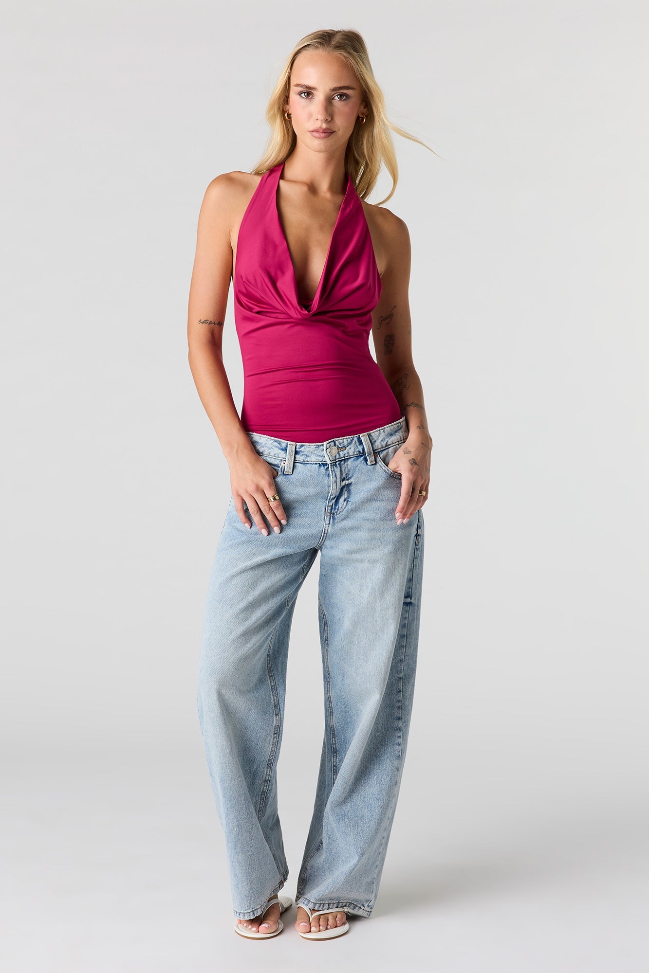 Contour Cowl Halter Bodysuit