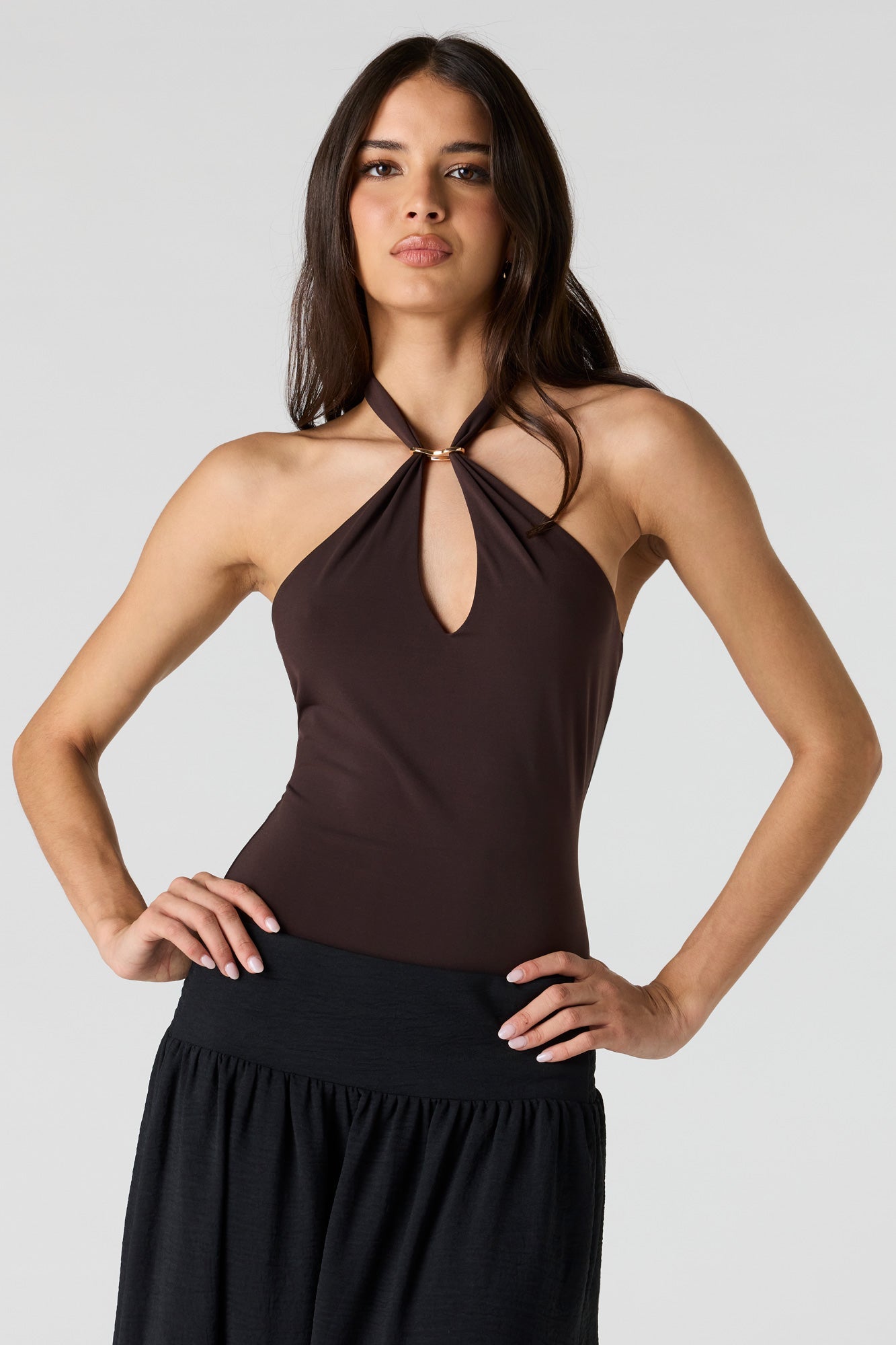 Cut-Out Halter Bodysuit