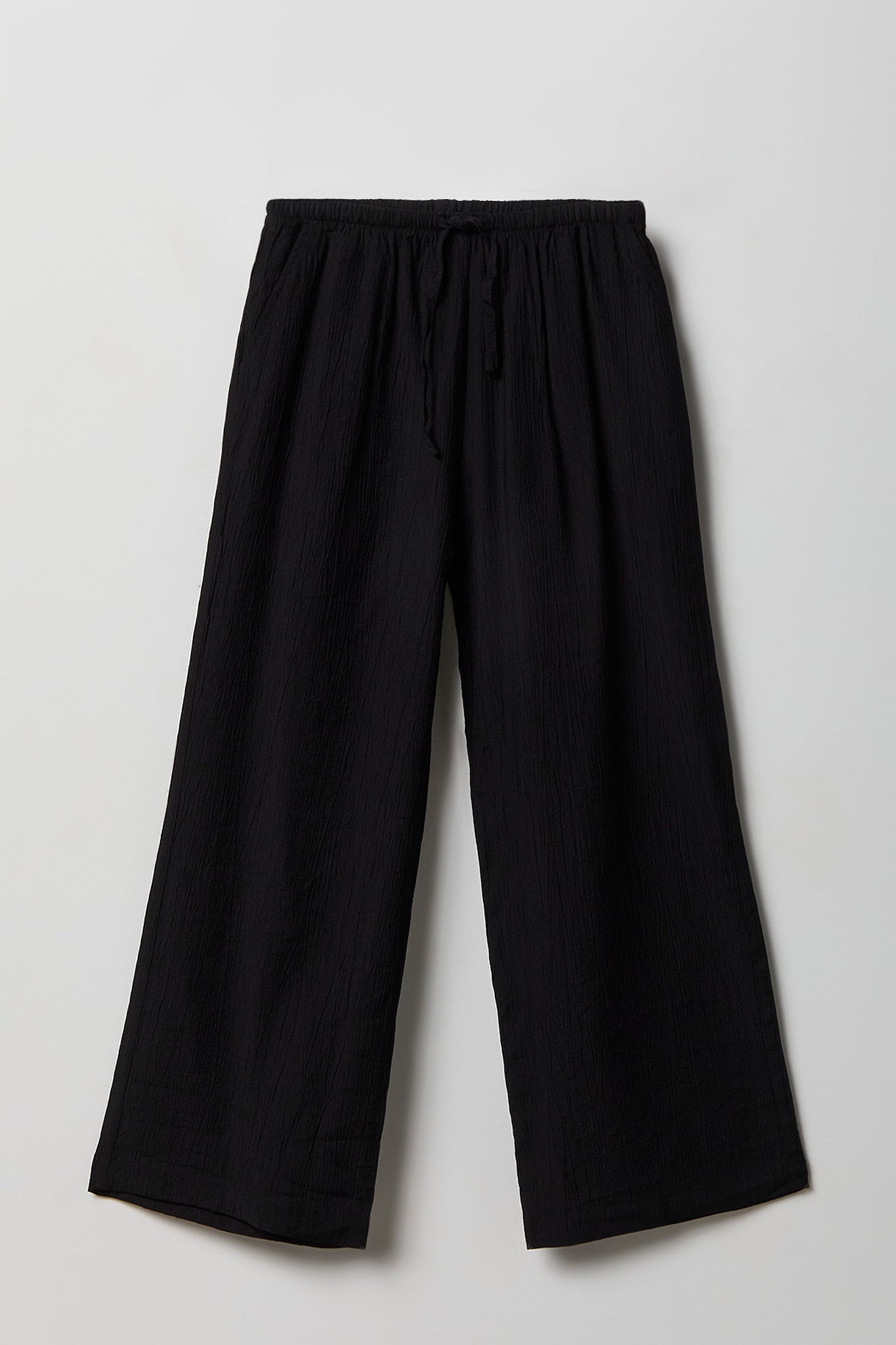 Textured Flowy Wide Leg Pant