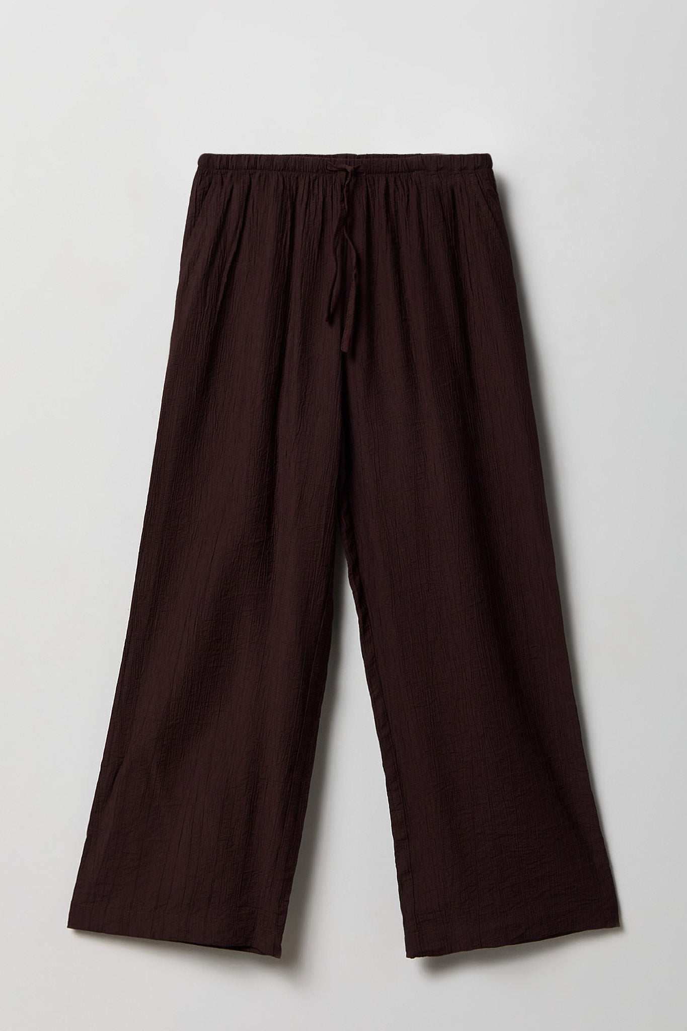 Textured Flowy Wide Leg Pant