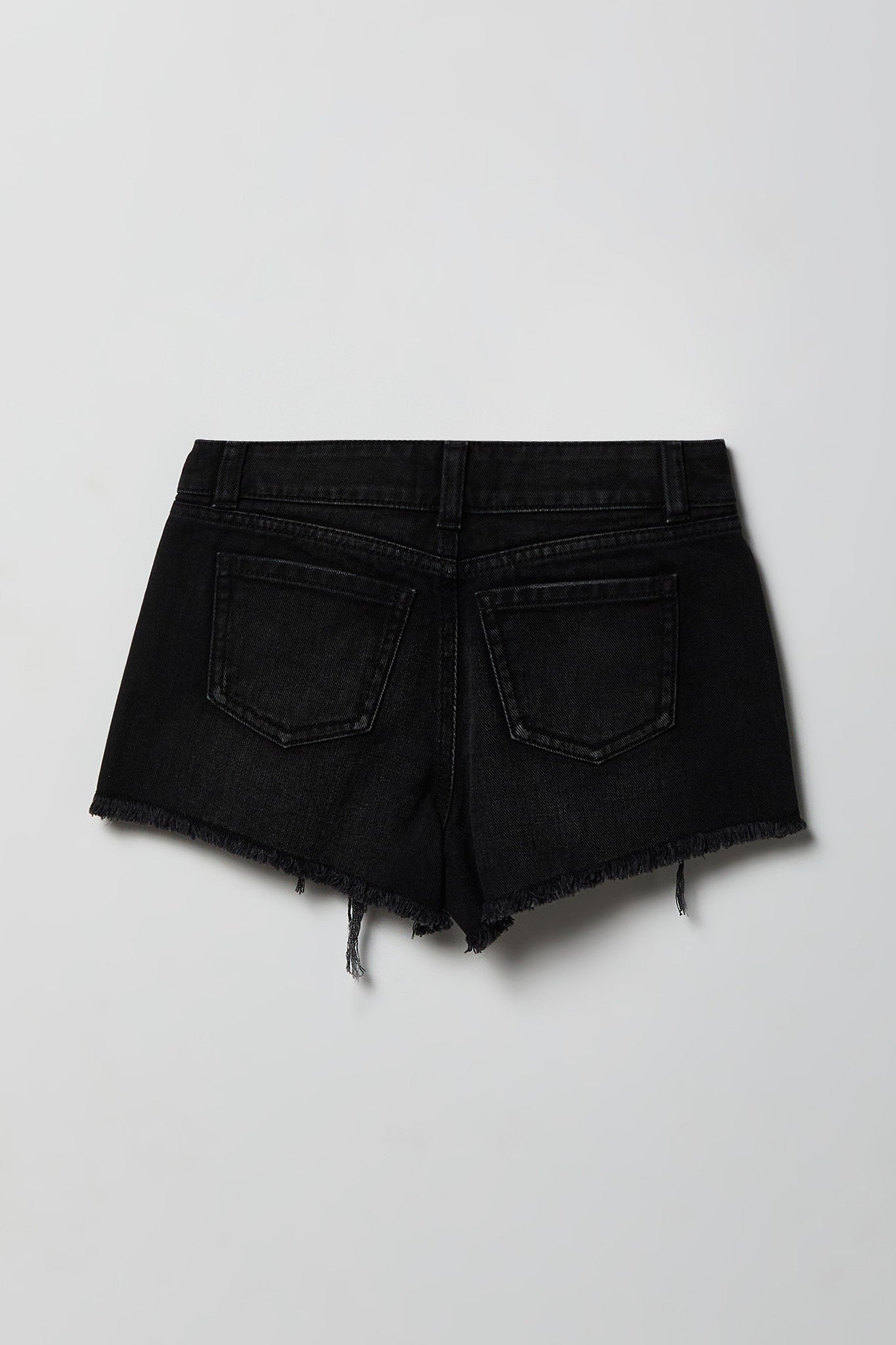 Girls Ripped High Rise Denim Short with Keychain
