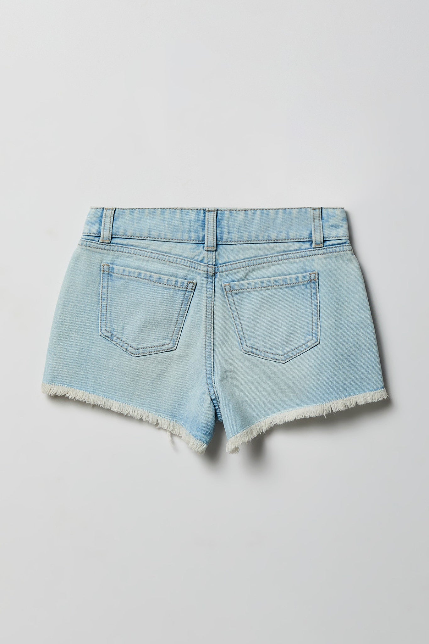 Girls Ripped High Rise Denim Short with Keychain