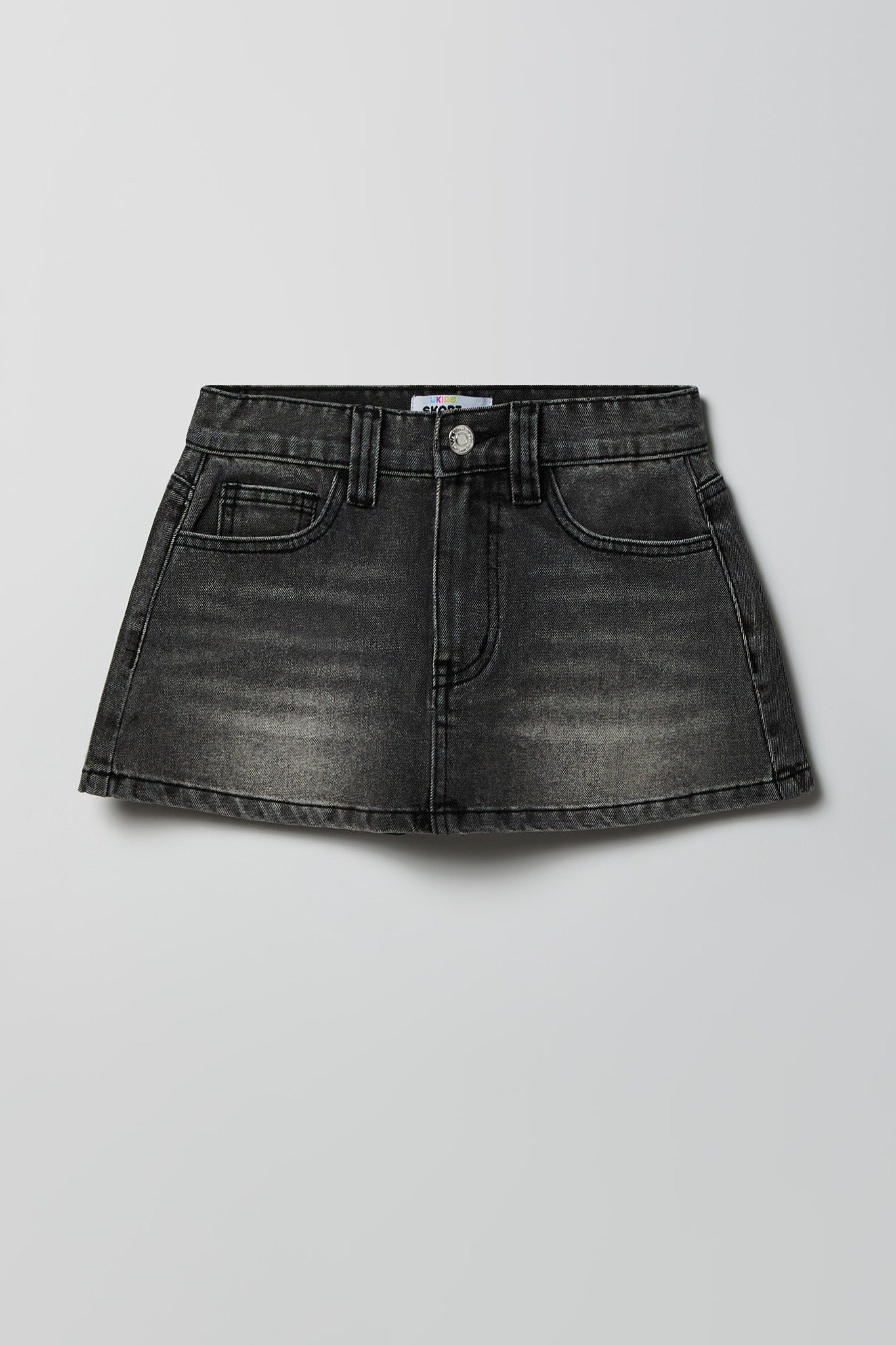 Girls Butterfly Embroidered Stretch Denim Skort