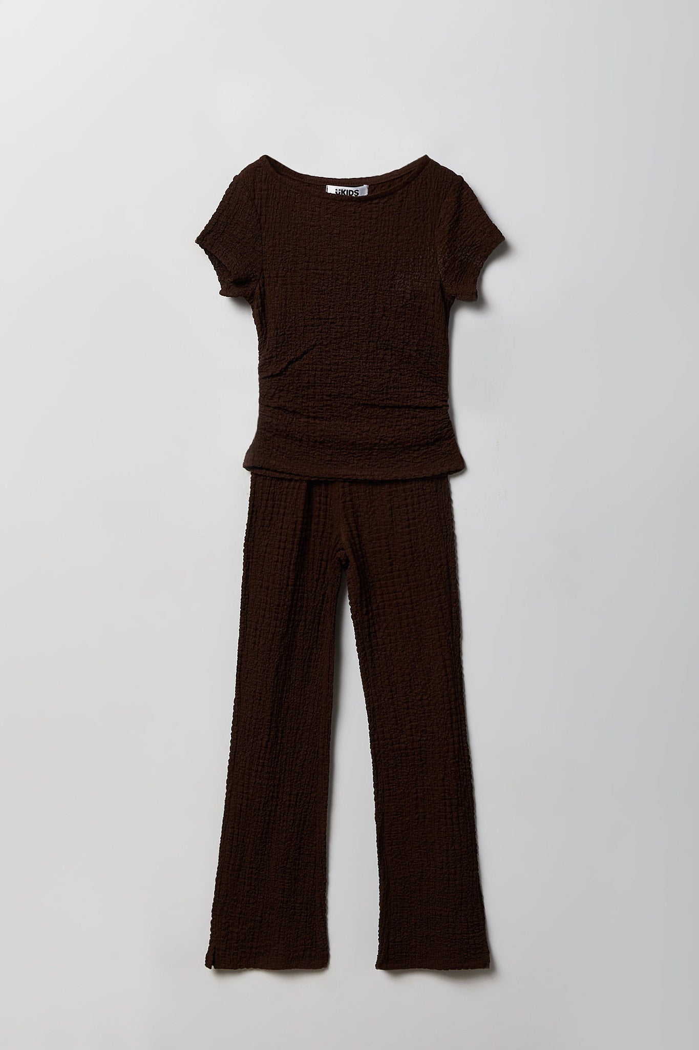 Girls Textured Top & Pant Set