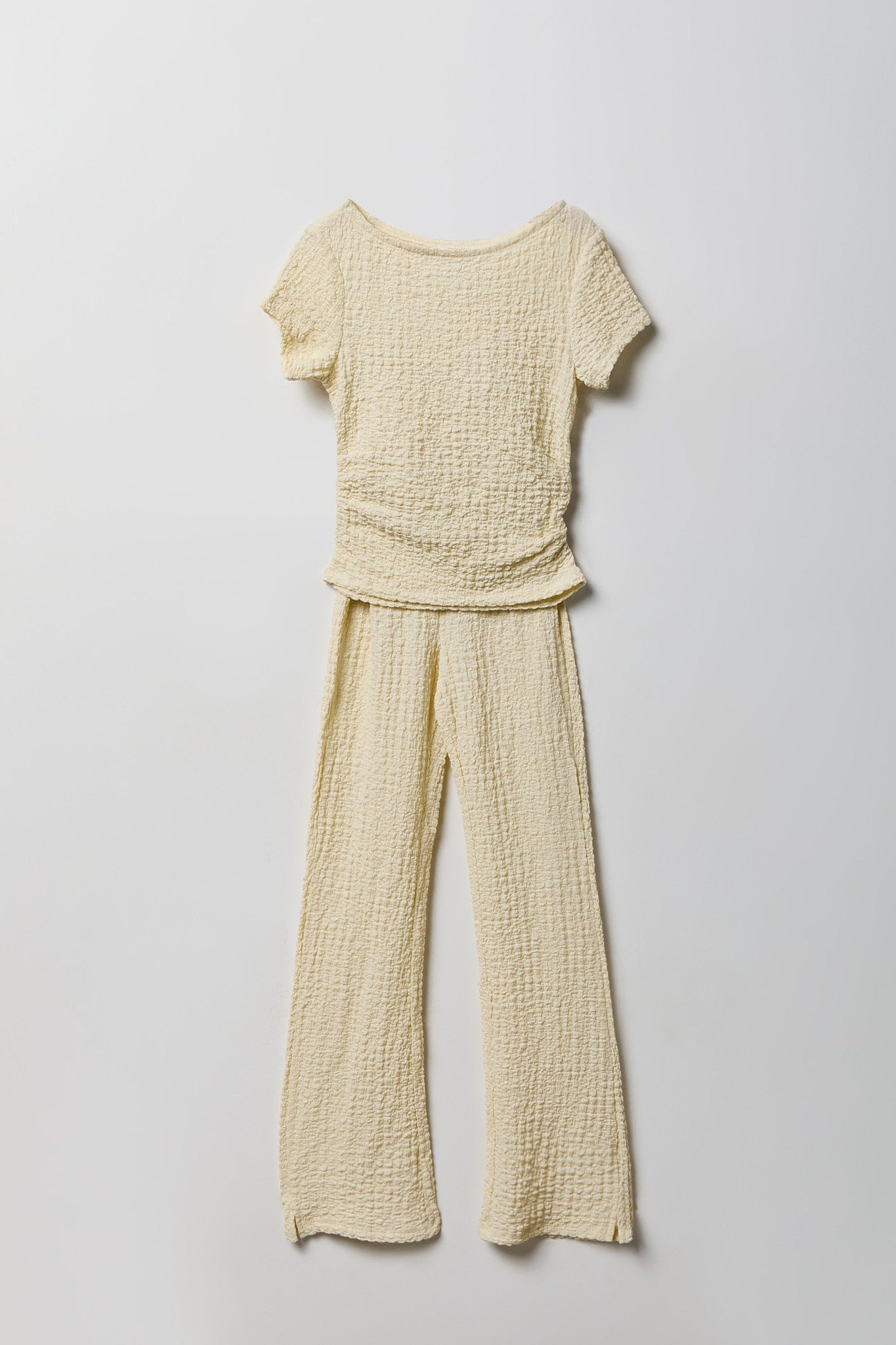 Girls Textured Top & Pant Set