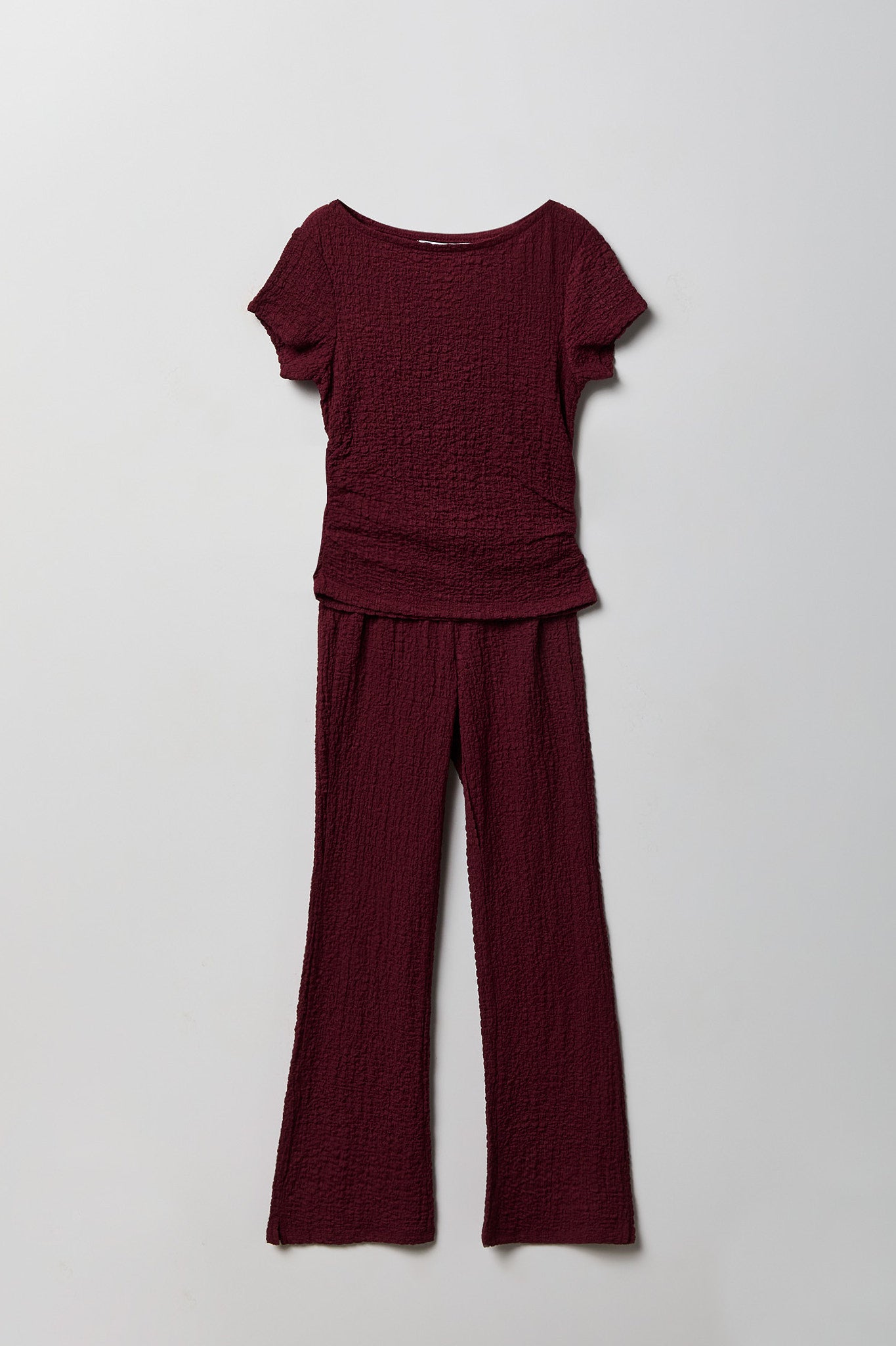 Girls Textured Top & Pant Set