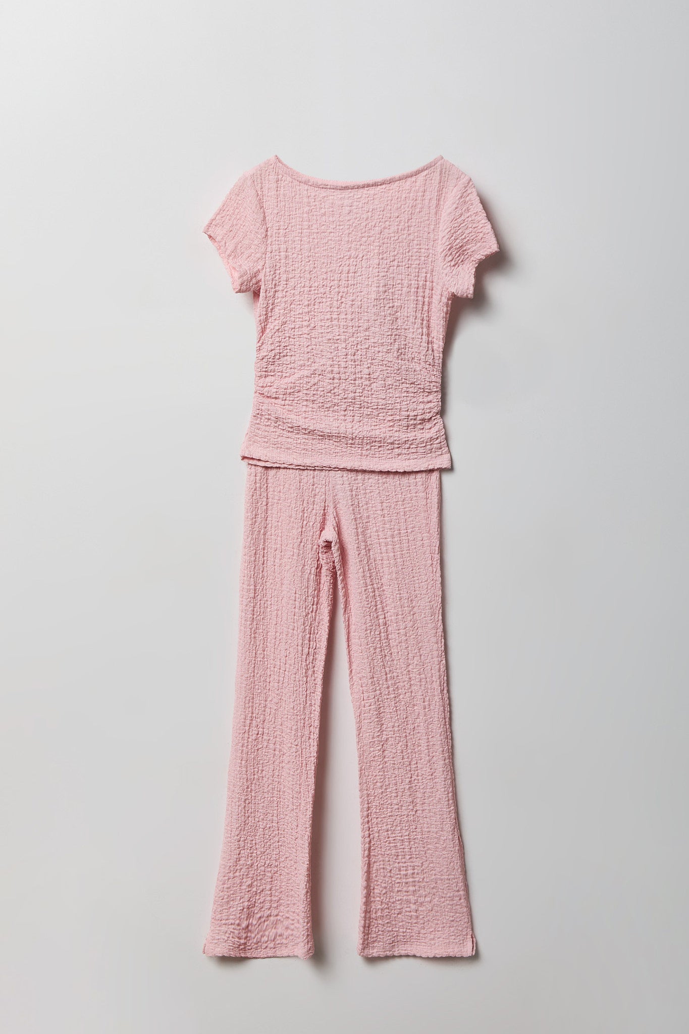 Girls Textured Top & Pant Set