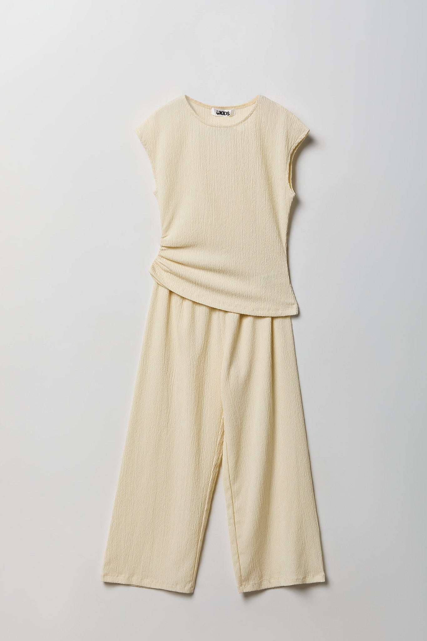 Girls Textured Top & Pant Set