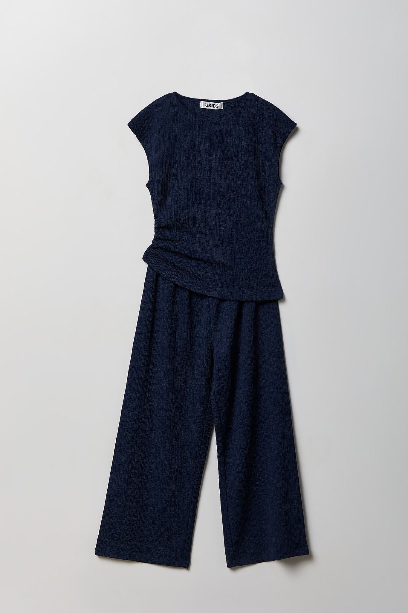 Girls Textured Top & Pant Set
