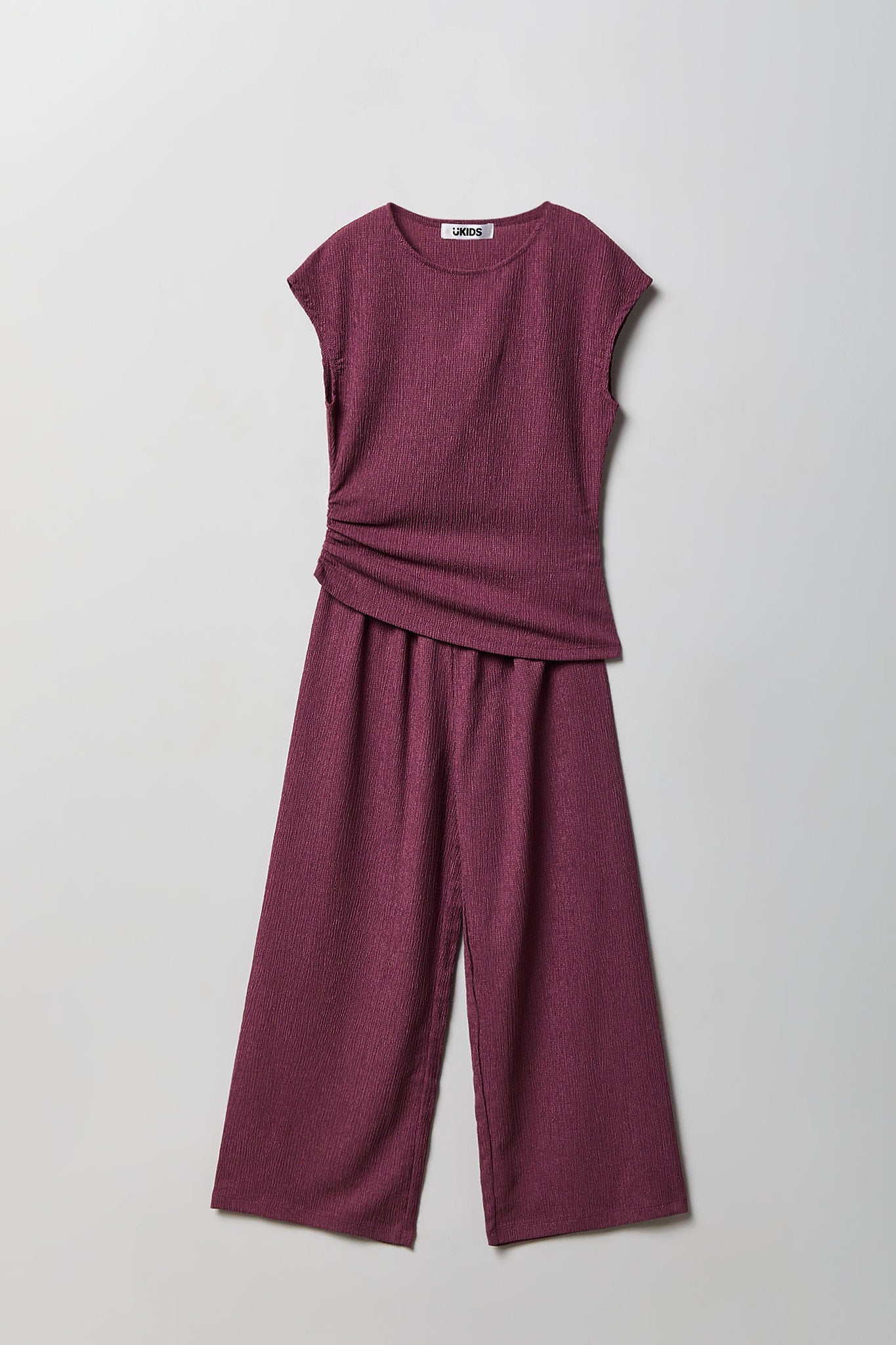 Girls Textured Top & Pant Set