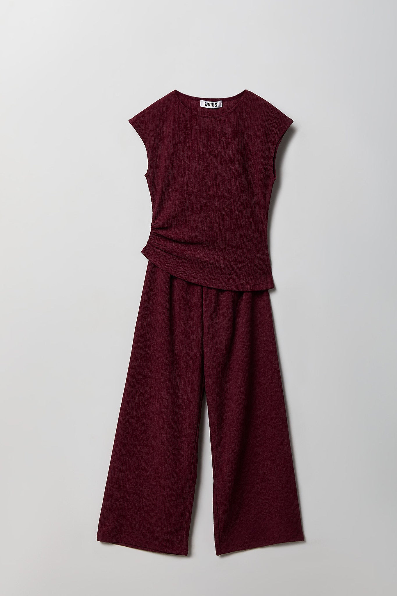 Girls Textured Top & Pant Set