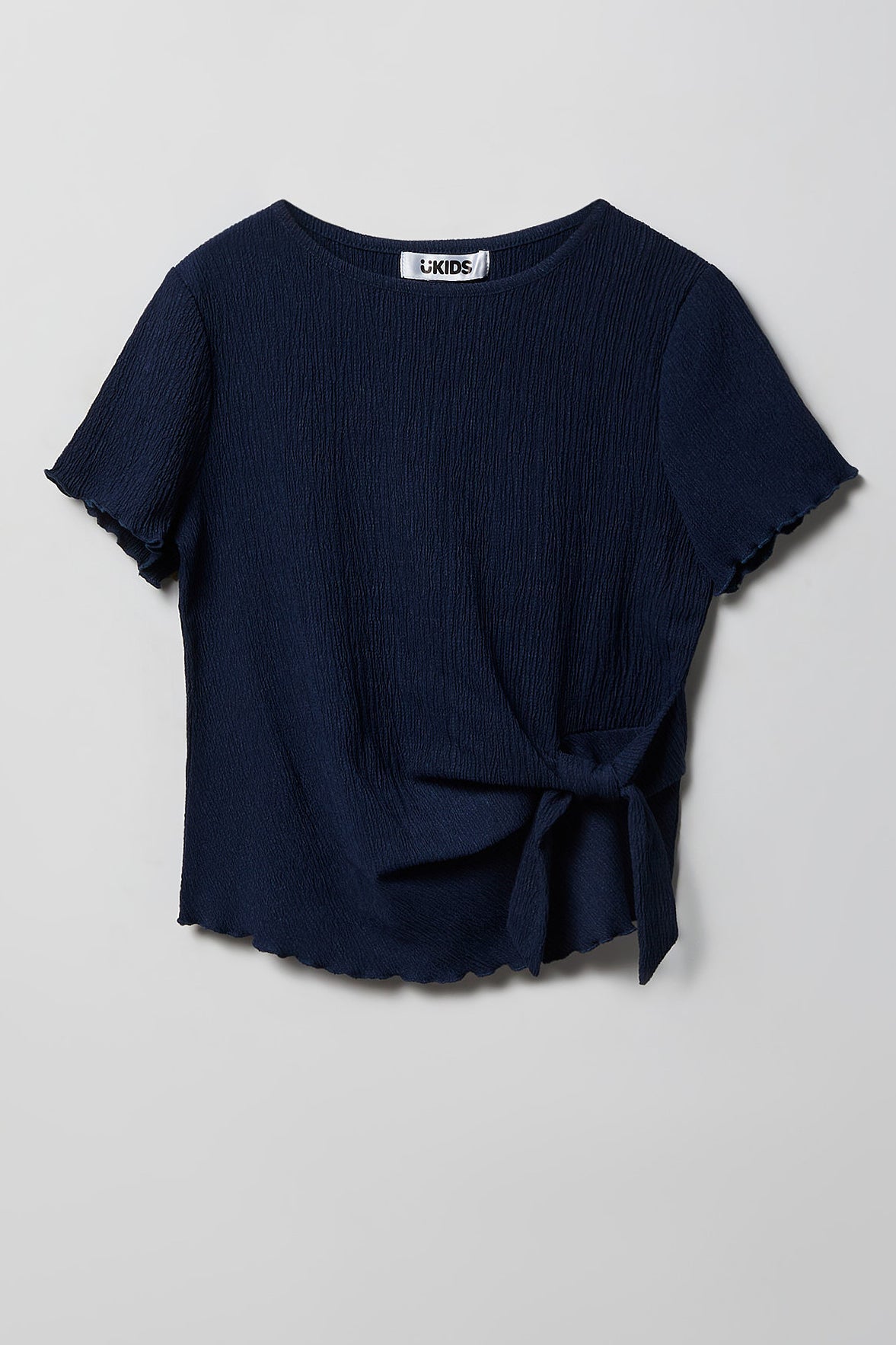 Girls Textured Side Tie Top & Pant Set