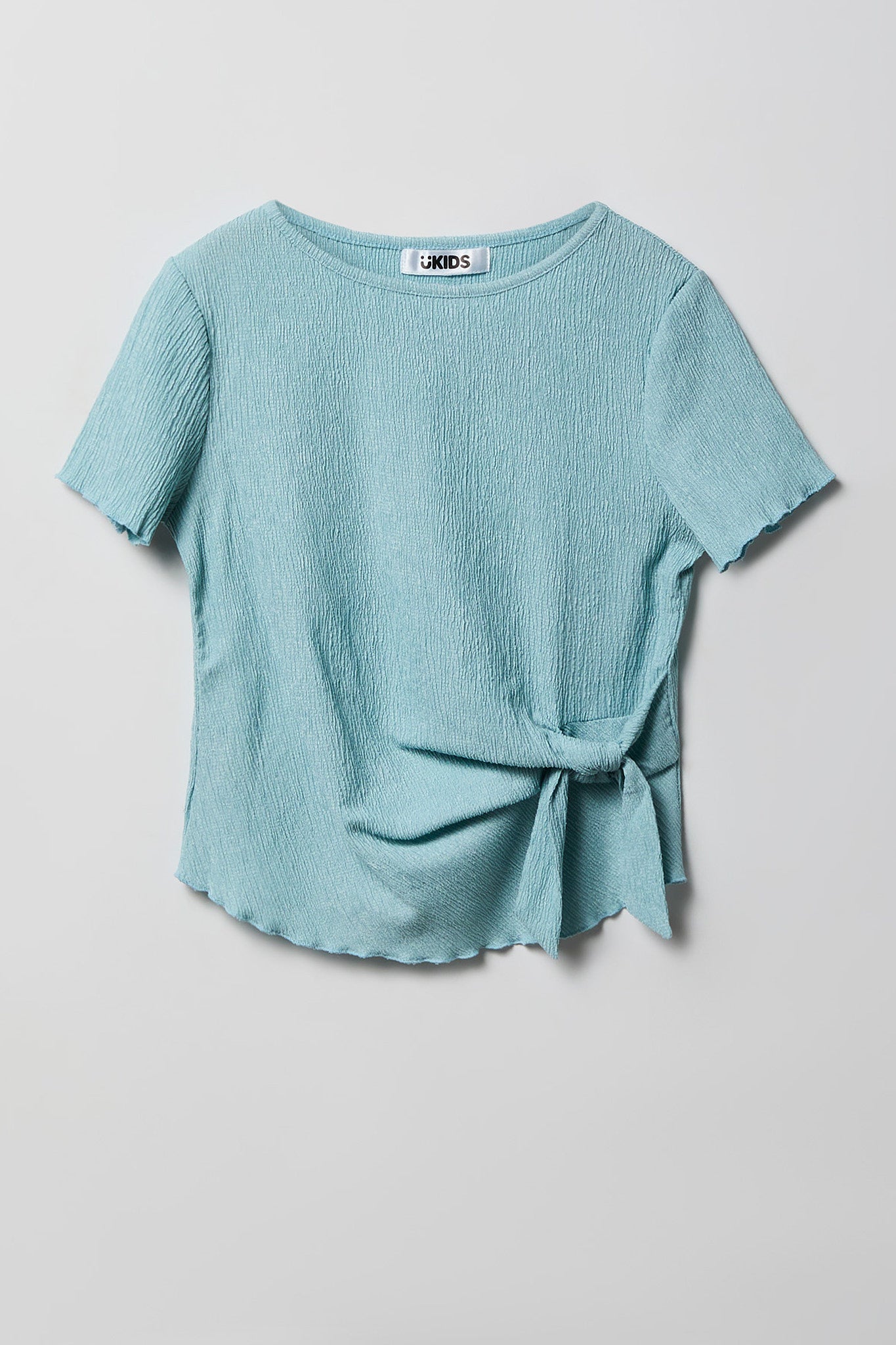 Girls Textured Side Tie Top & Pant Set