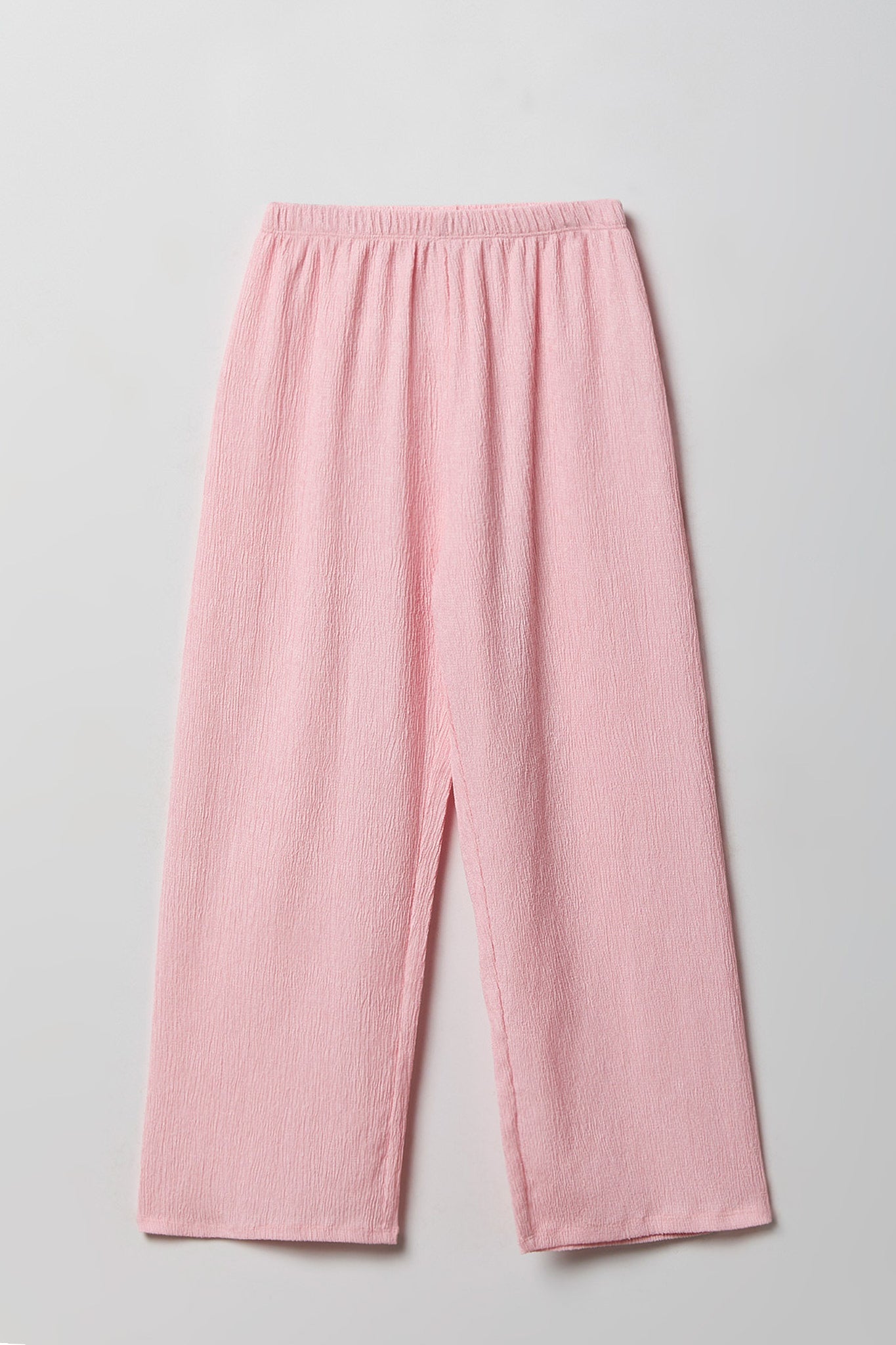 Girls Textured Side Tie Top & Pant Set