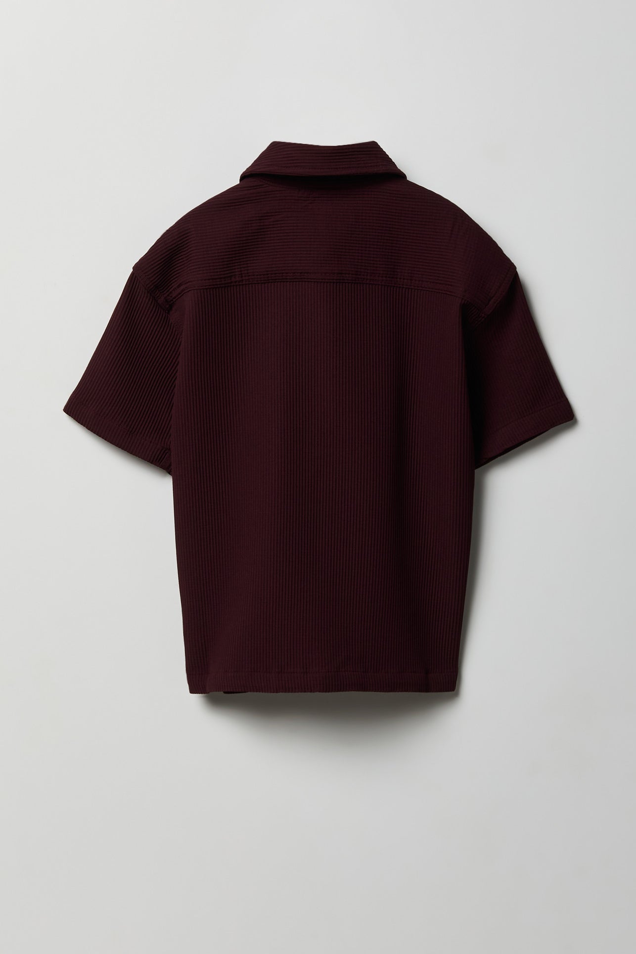 Boys Textured Button-Up Collared Boxy Top