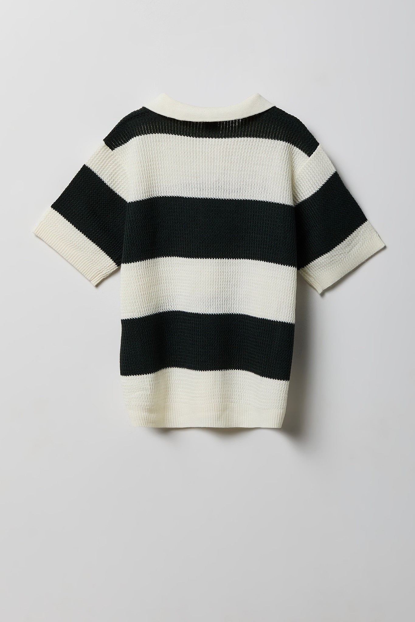 Boys Striped Knit Johnny Collar Polo