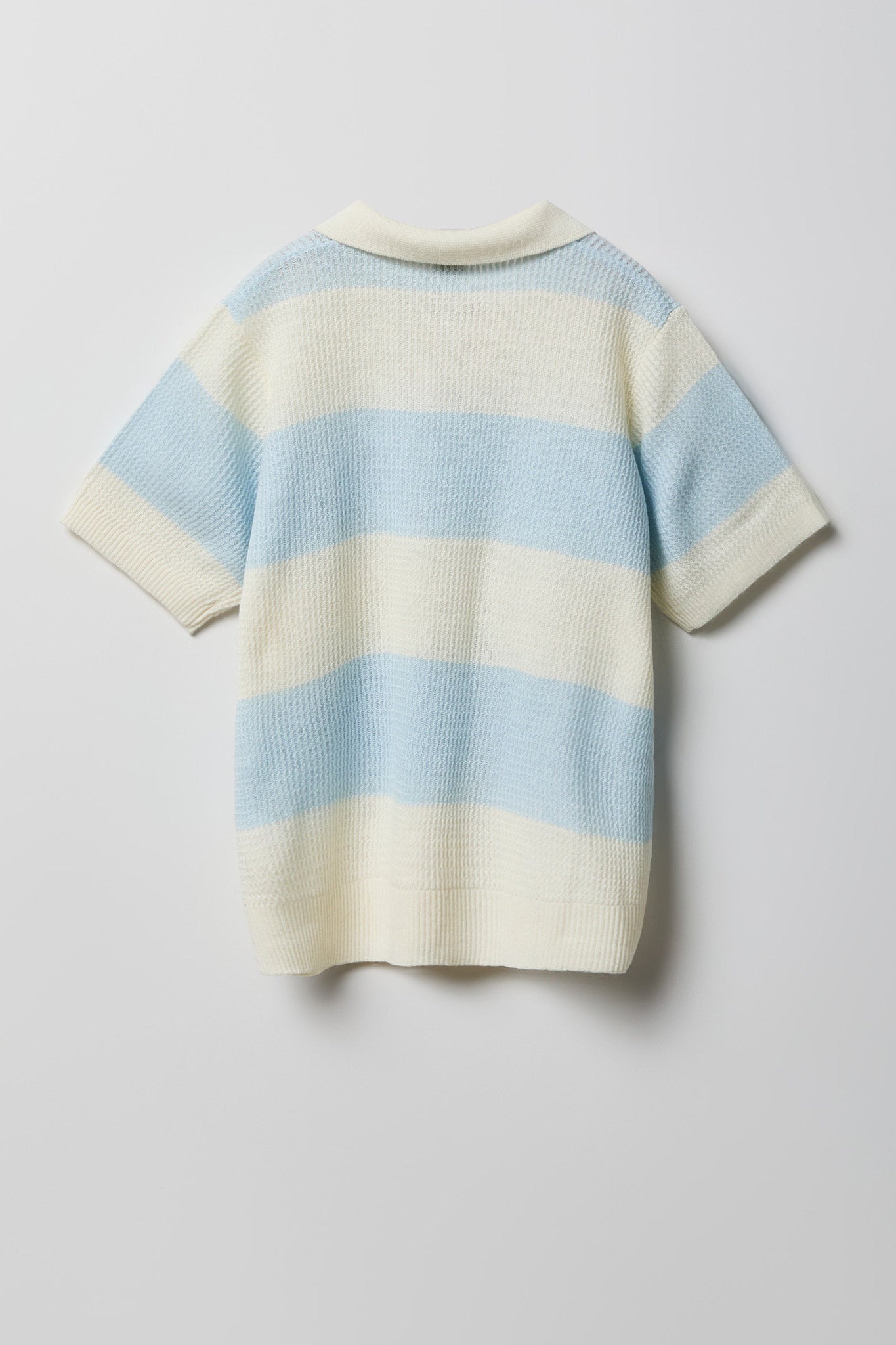 Boys Striped Knit Johnny Collar Polo