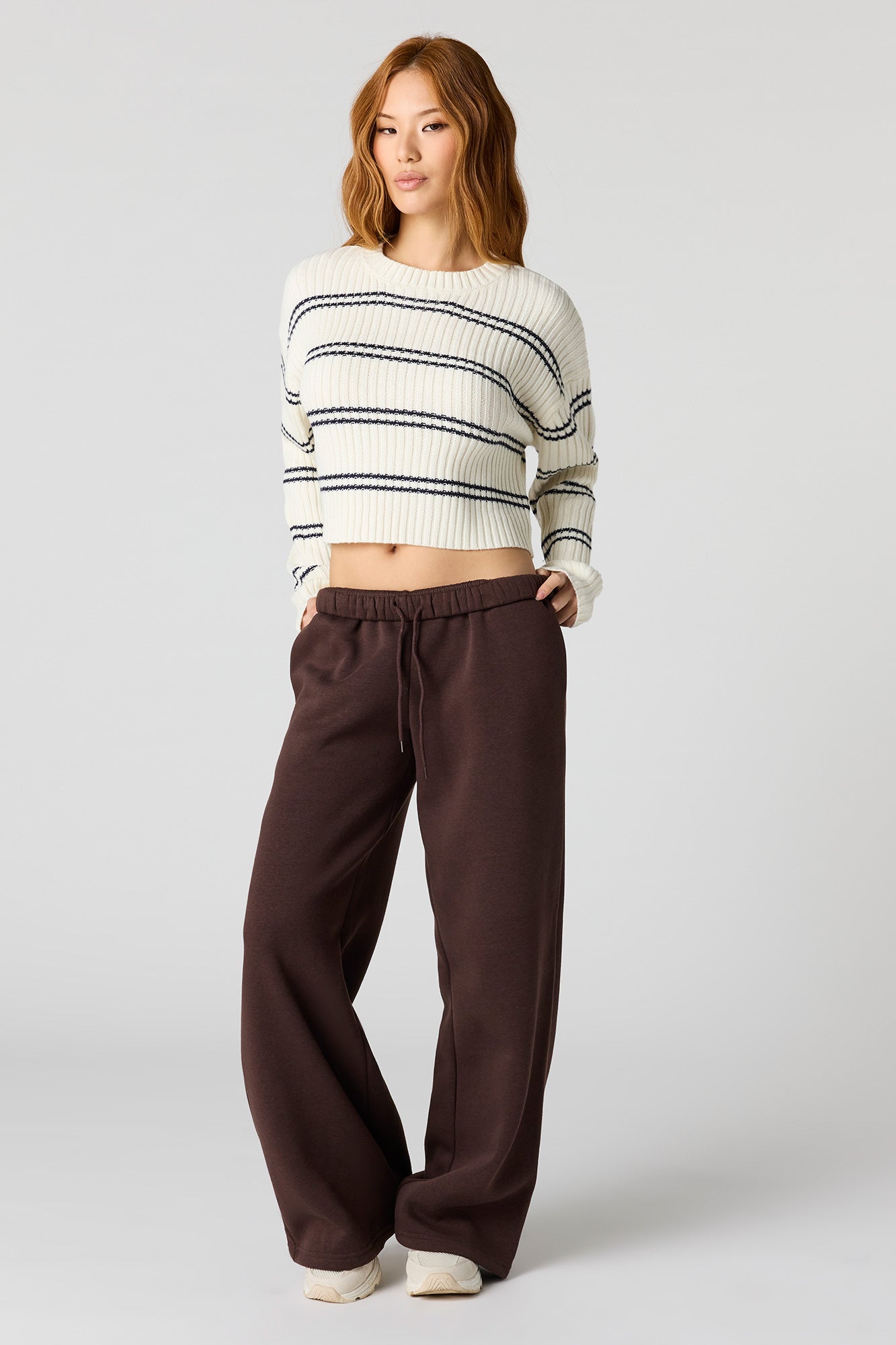 Striped Ribbed Knit Sweater