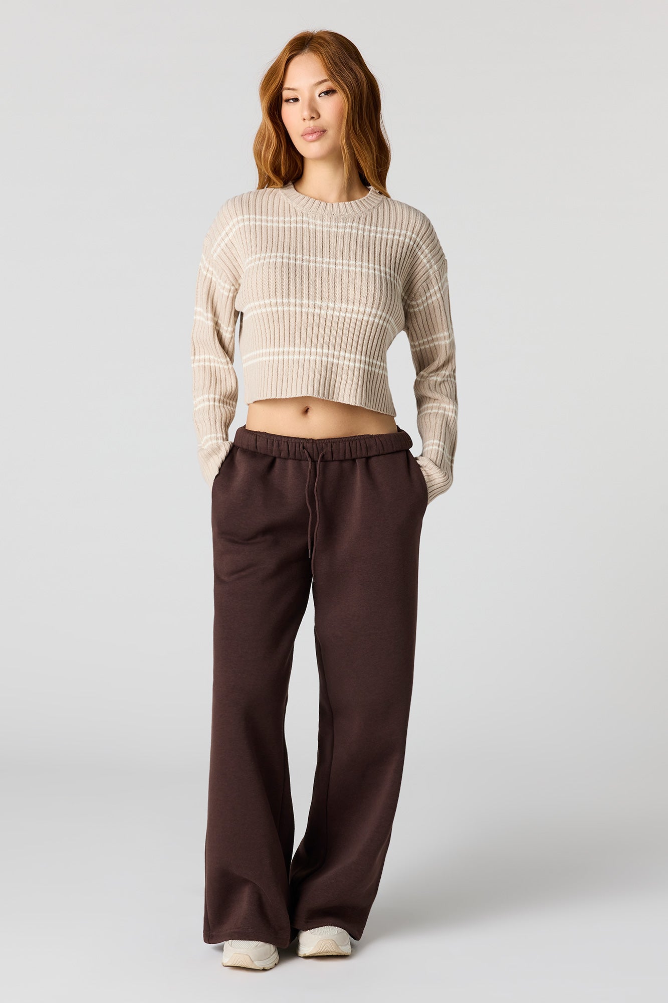 Striped Ribbed Knit Sweater