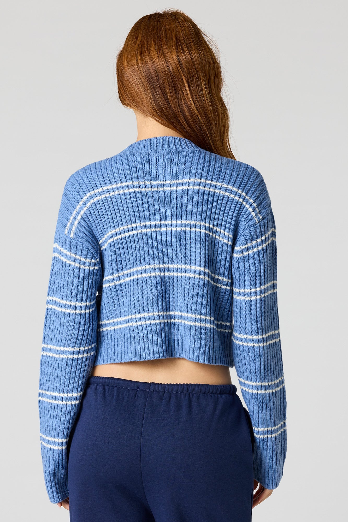 Striped Ribbed Knit Sweater