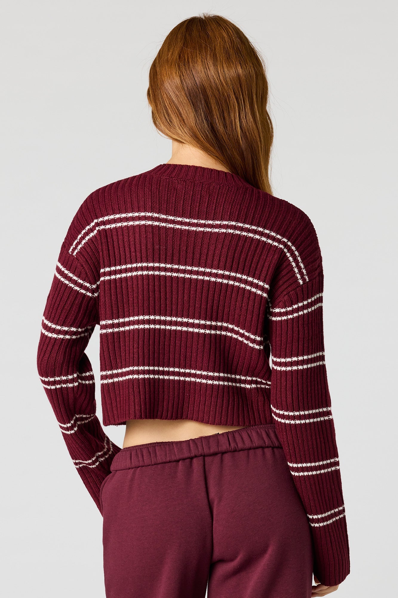 Striped Ribbed Knit Sweater
