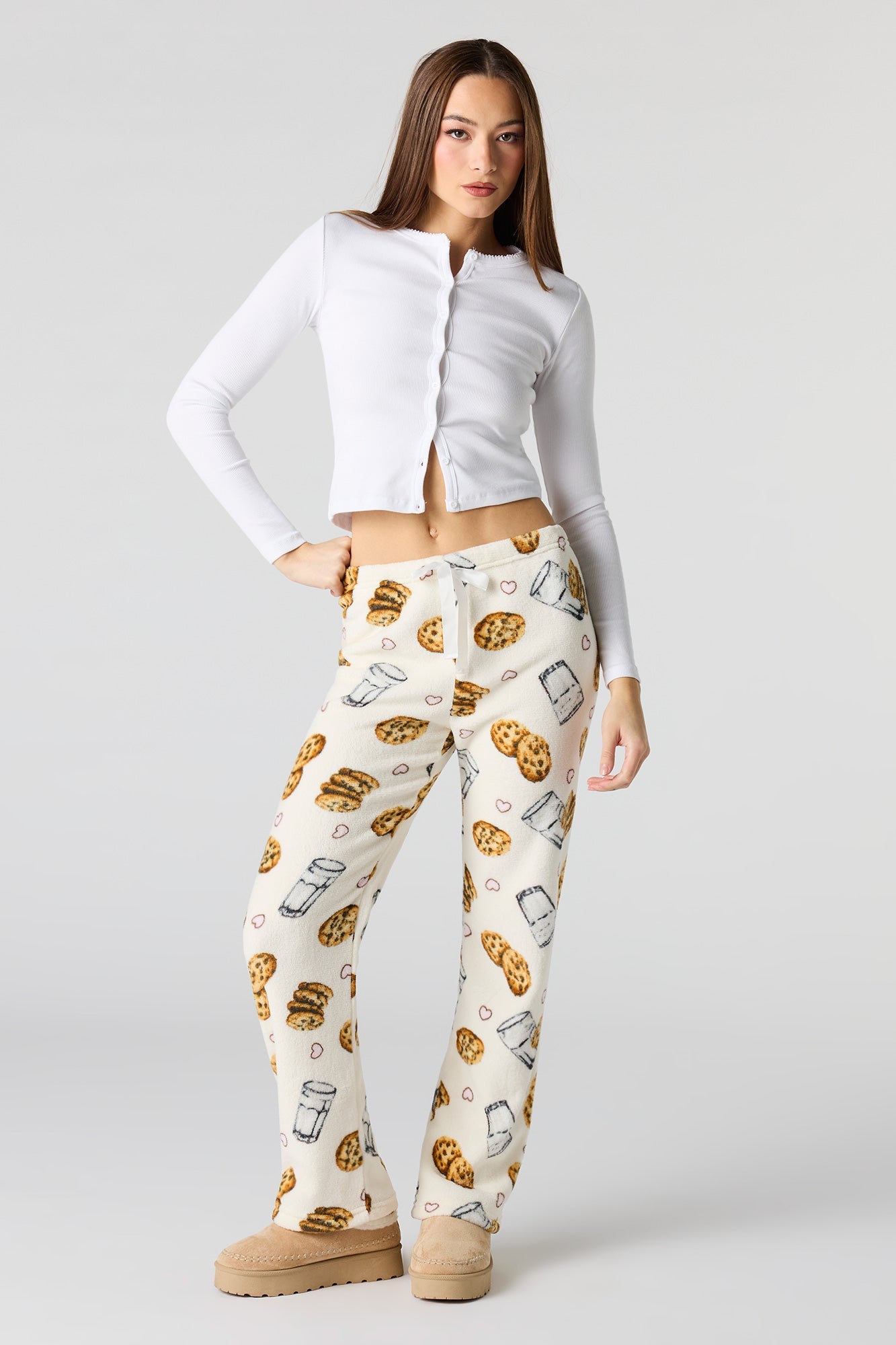 Printed Plush Pajama Pant