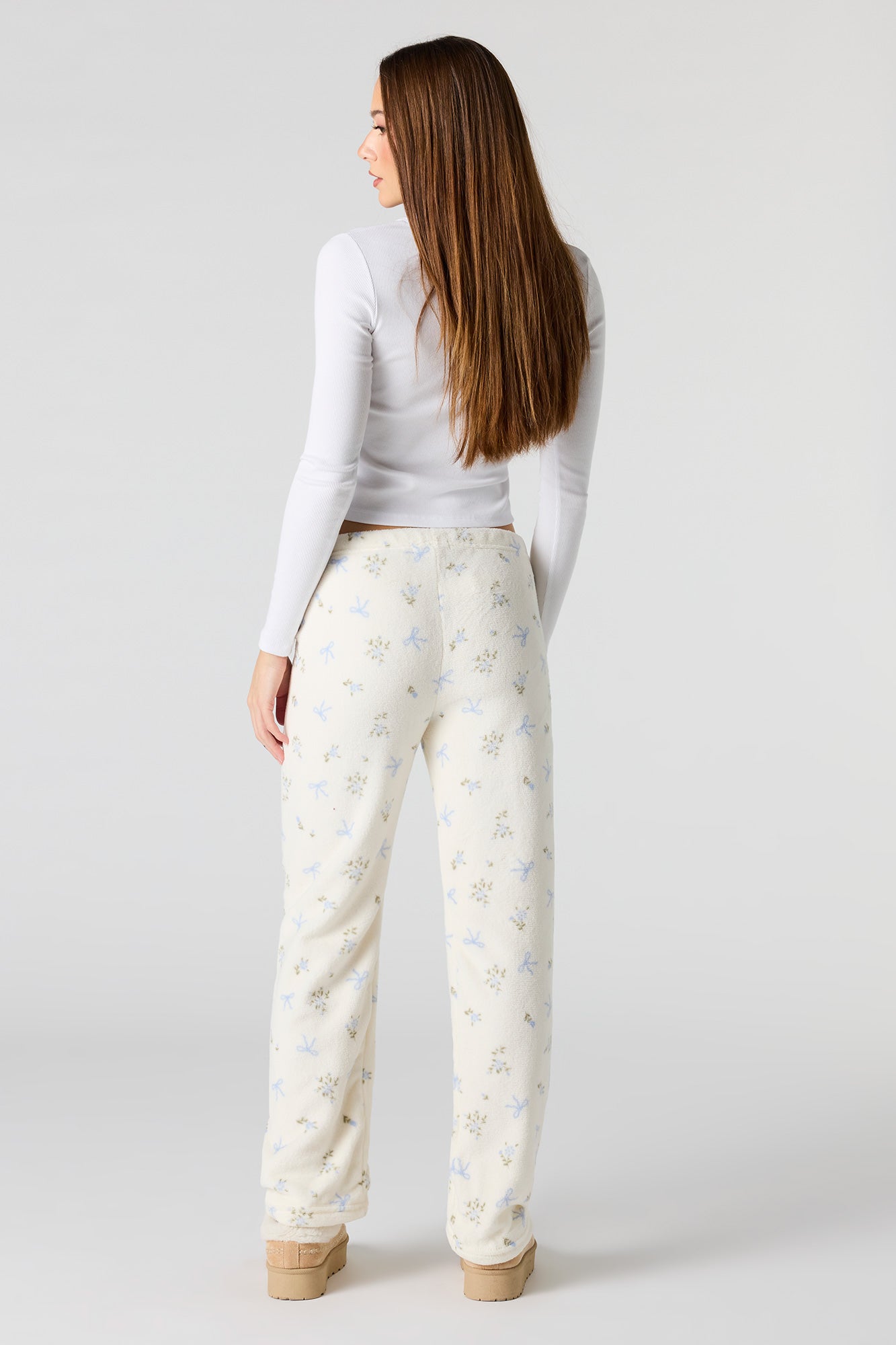 Printed Plush Pajama Pant