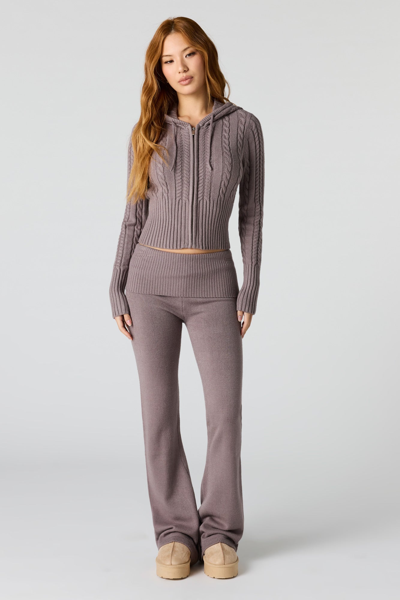 Knit Foldover Flare Pant