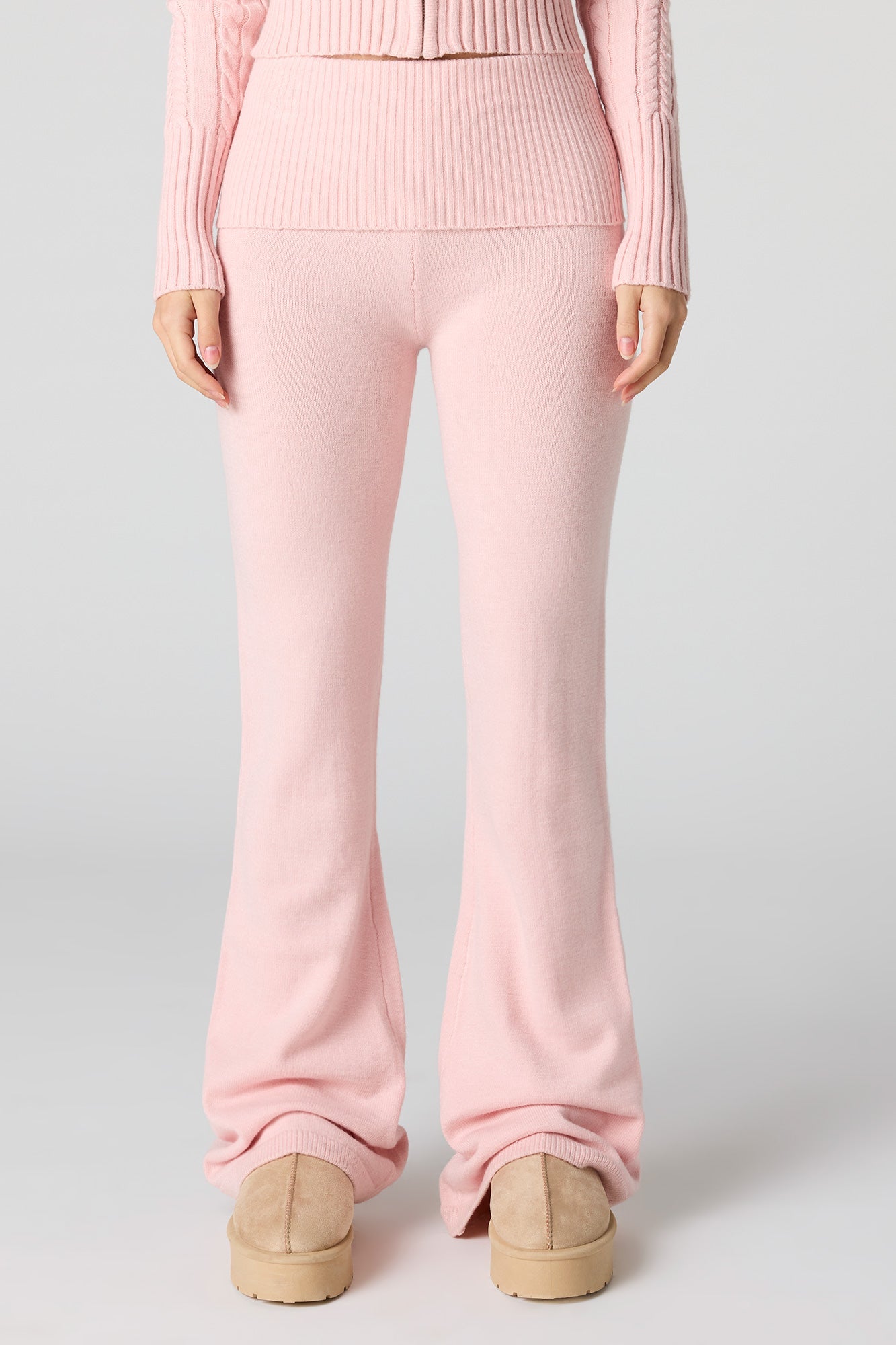 Knit Foldover Flare Pant