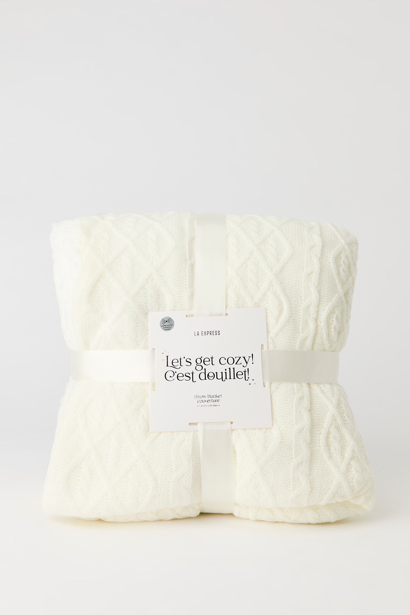 Cable Knit Sherpa Throw Blanket