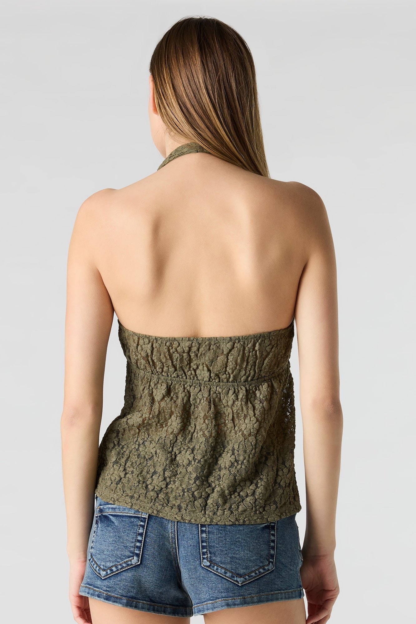 Lace Halter Babydoll Top