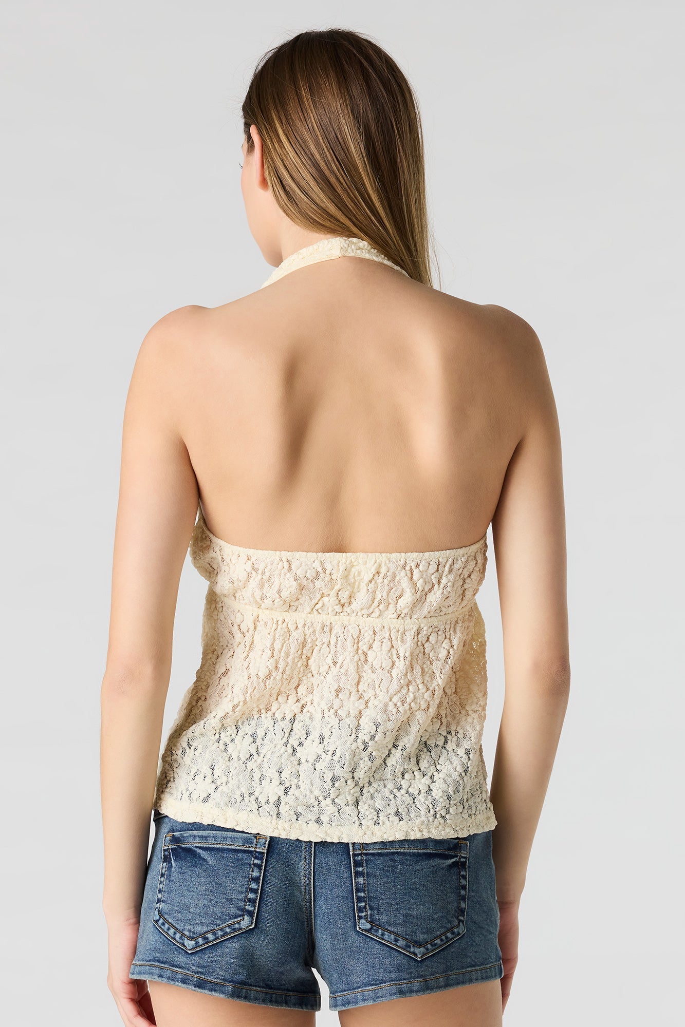 Lace Halter Babydoll Top