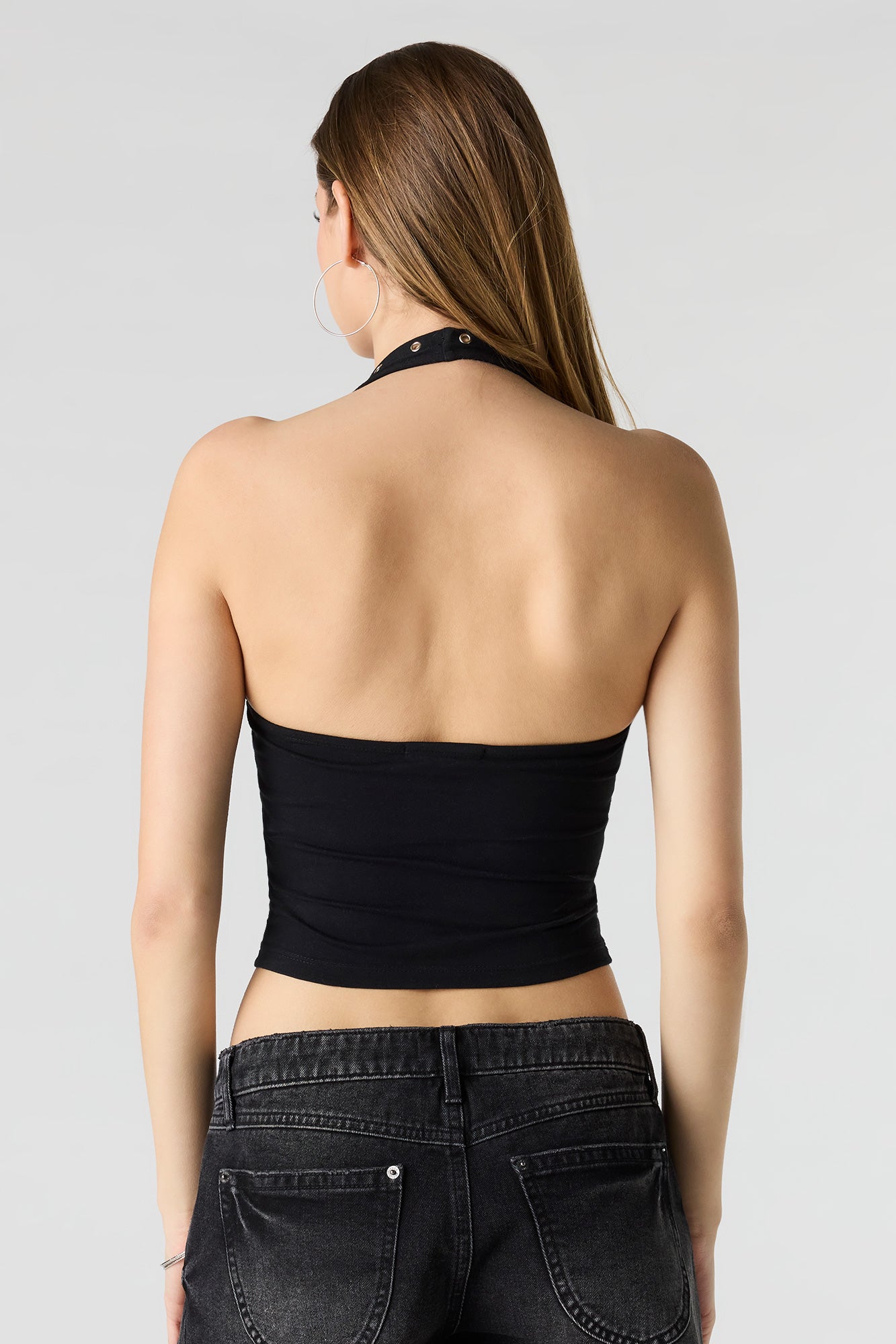Soft Contour Eyelet Halter Top