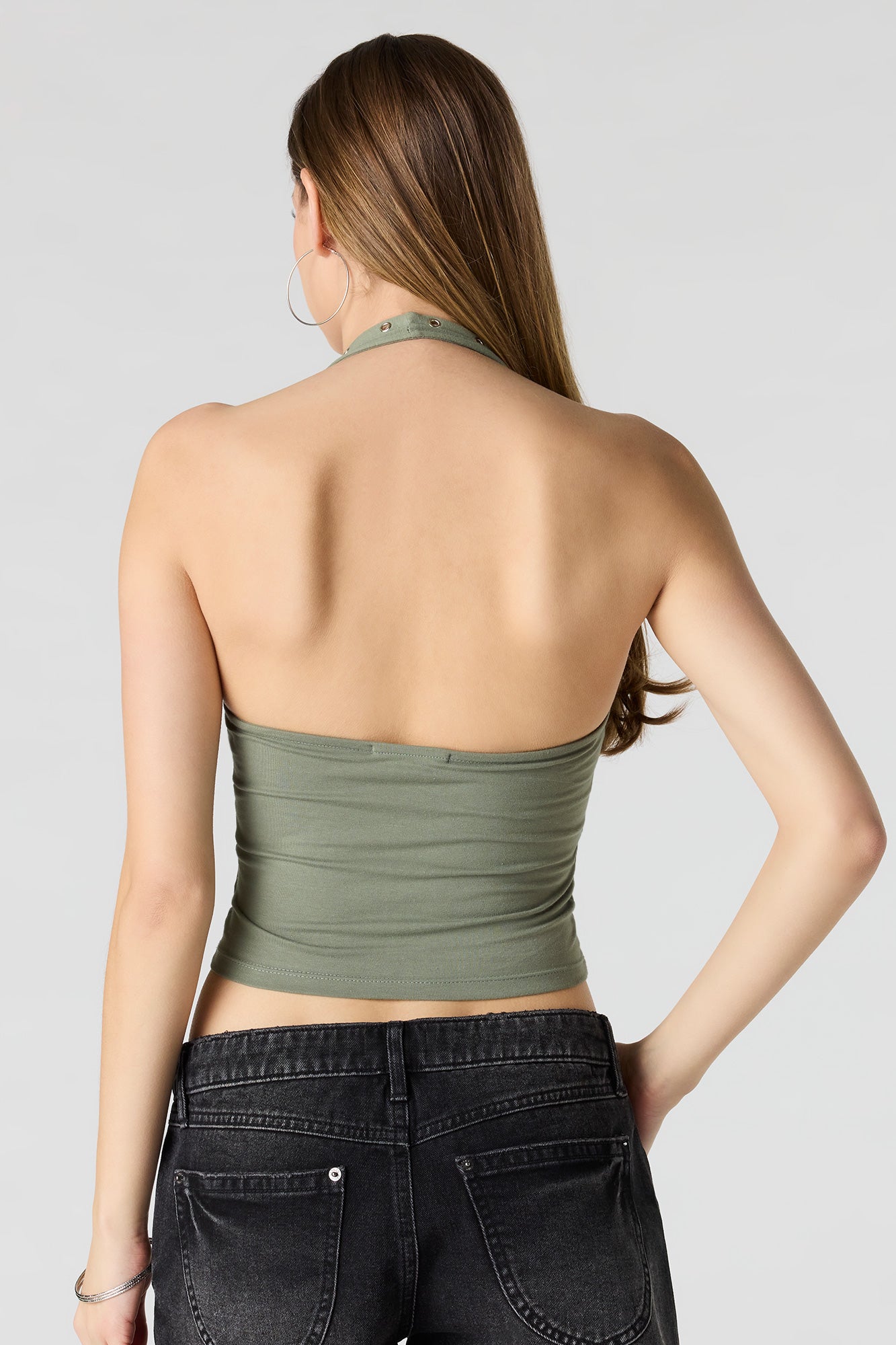 Soft Contour Eyelet Halter Top