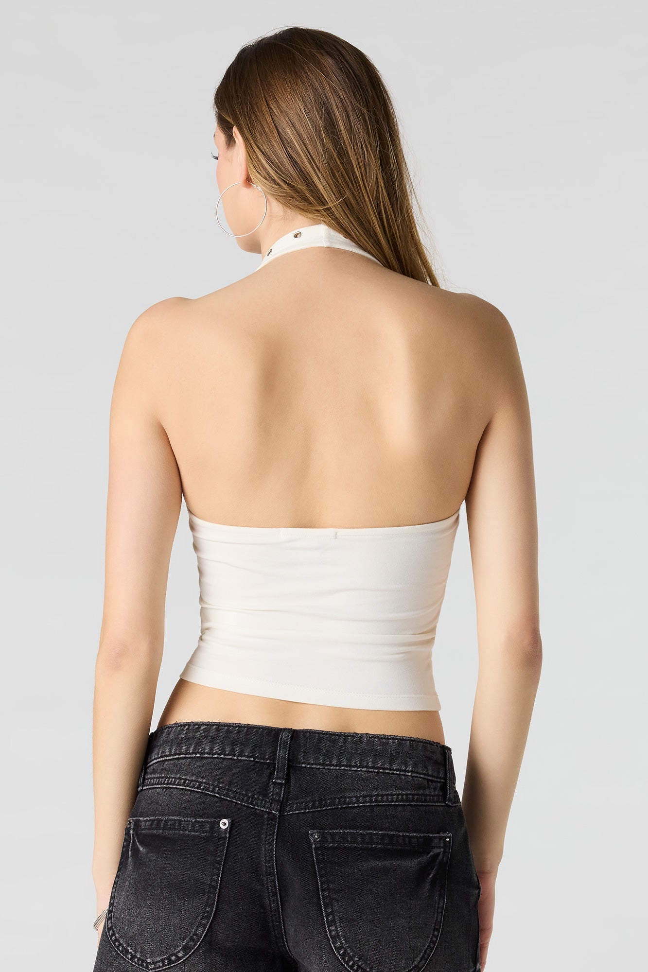 Soft Contour Eyelet Halter Top