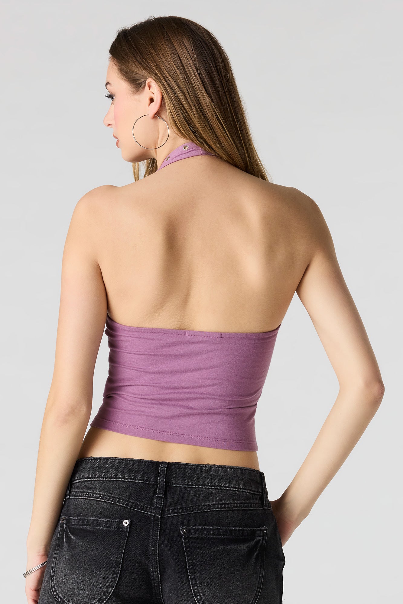 Soft Contour Eyelet Halter Top