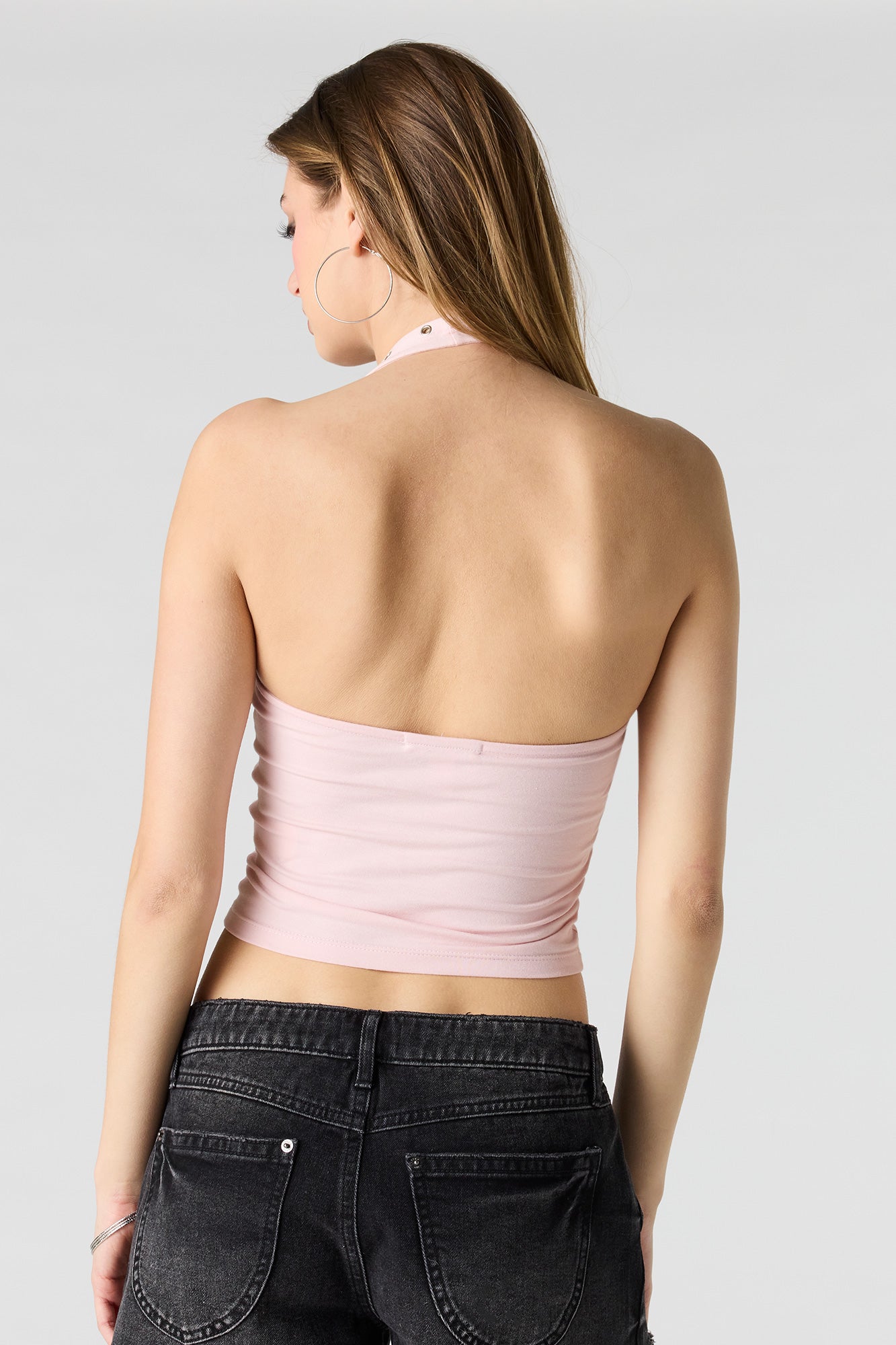 Soft Contour Eyelet Halter Top