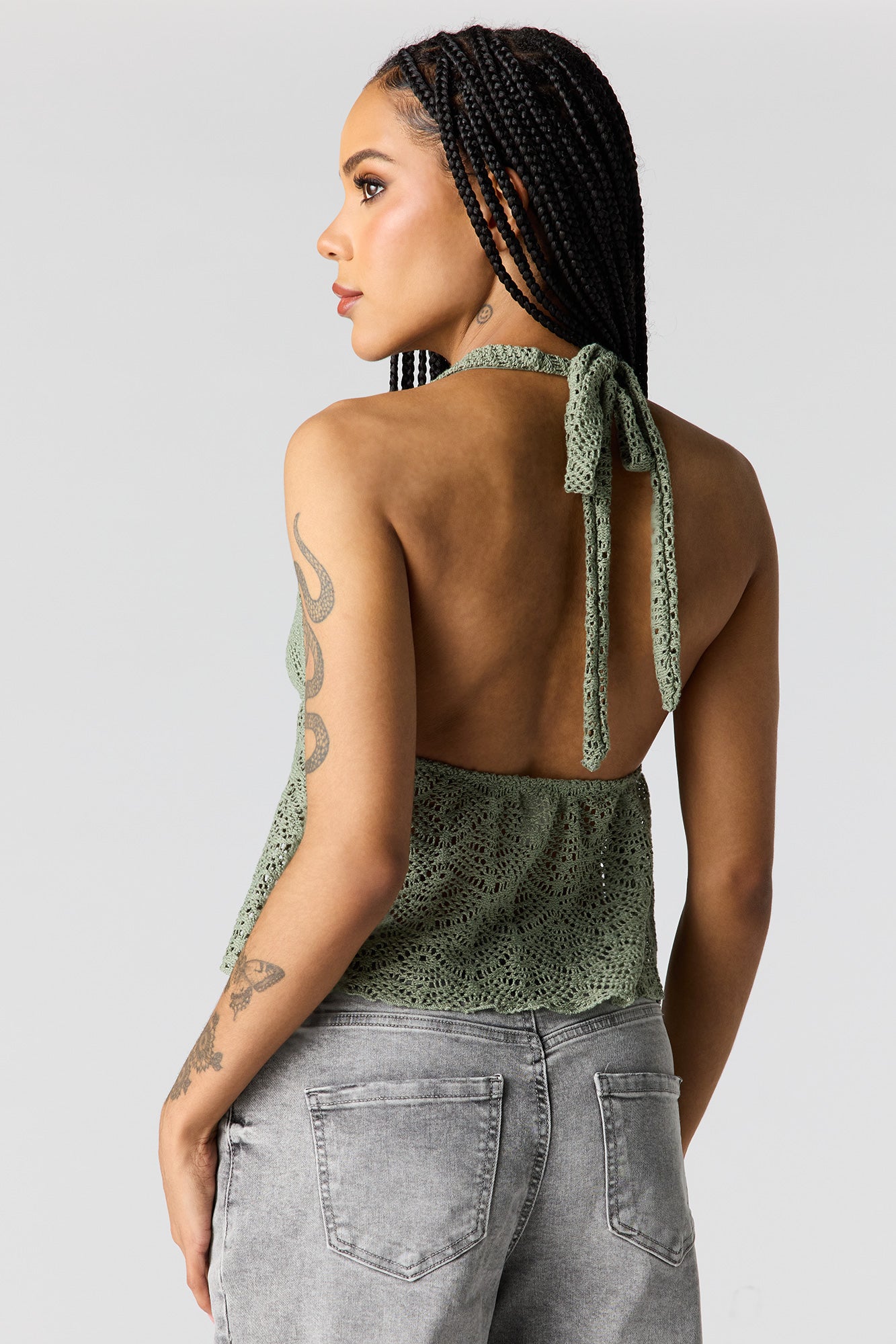 Crochet Front Tie Halter Top