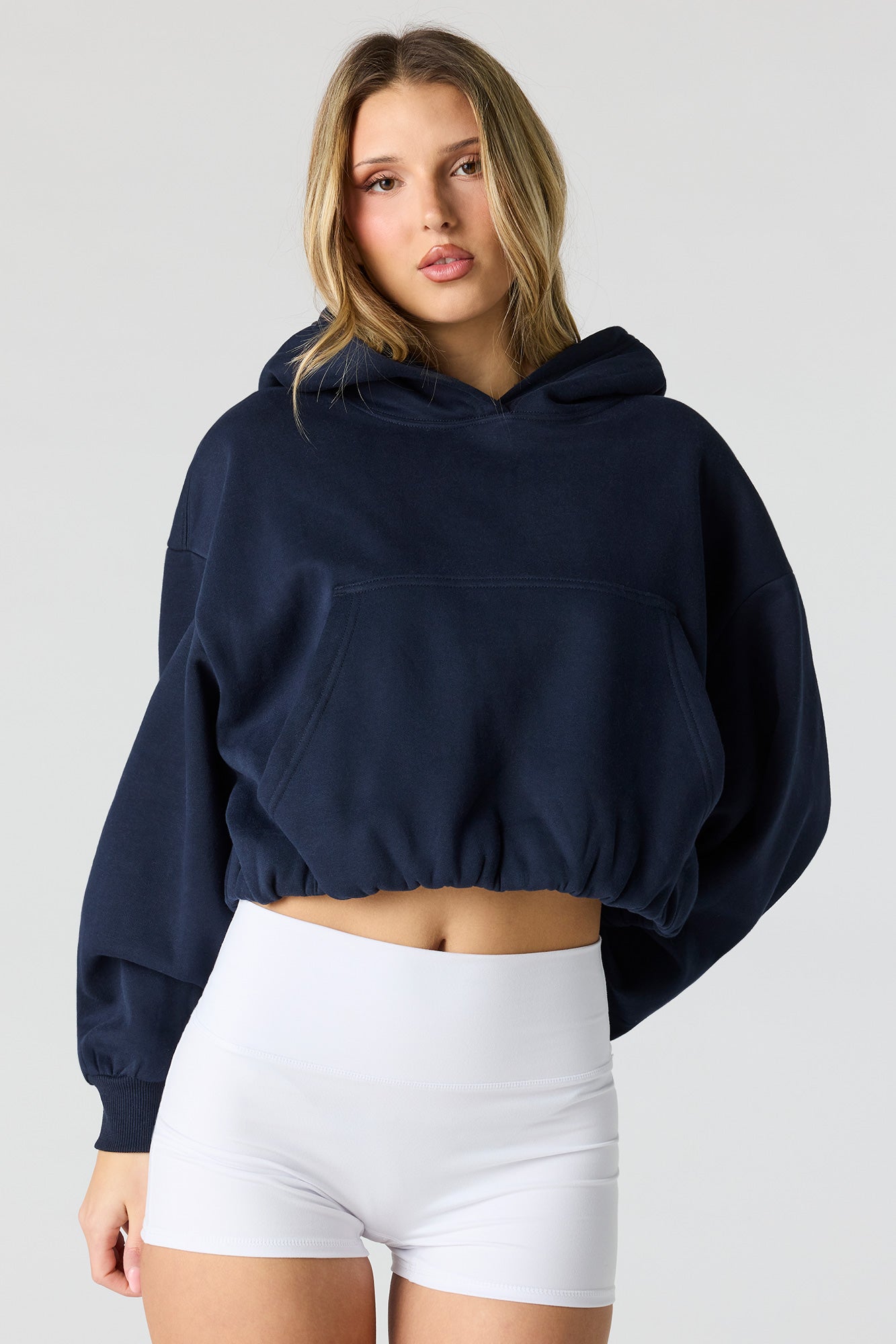 Luxe Fleece Bubble Hem Hoodie