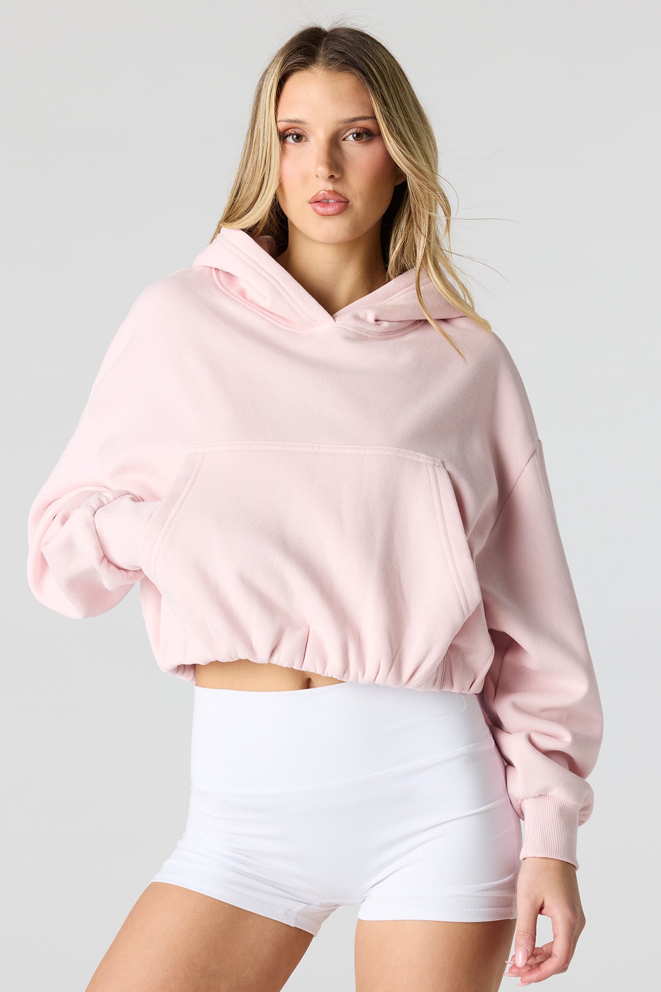 Luxe Fleece Bubble Hem Hoodie