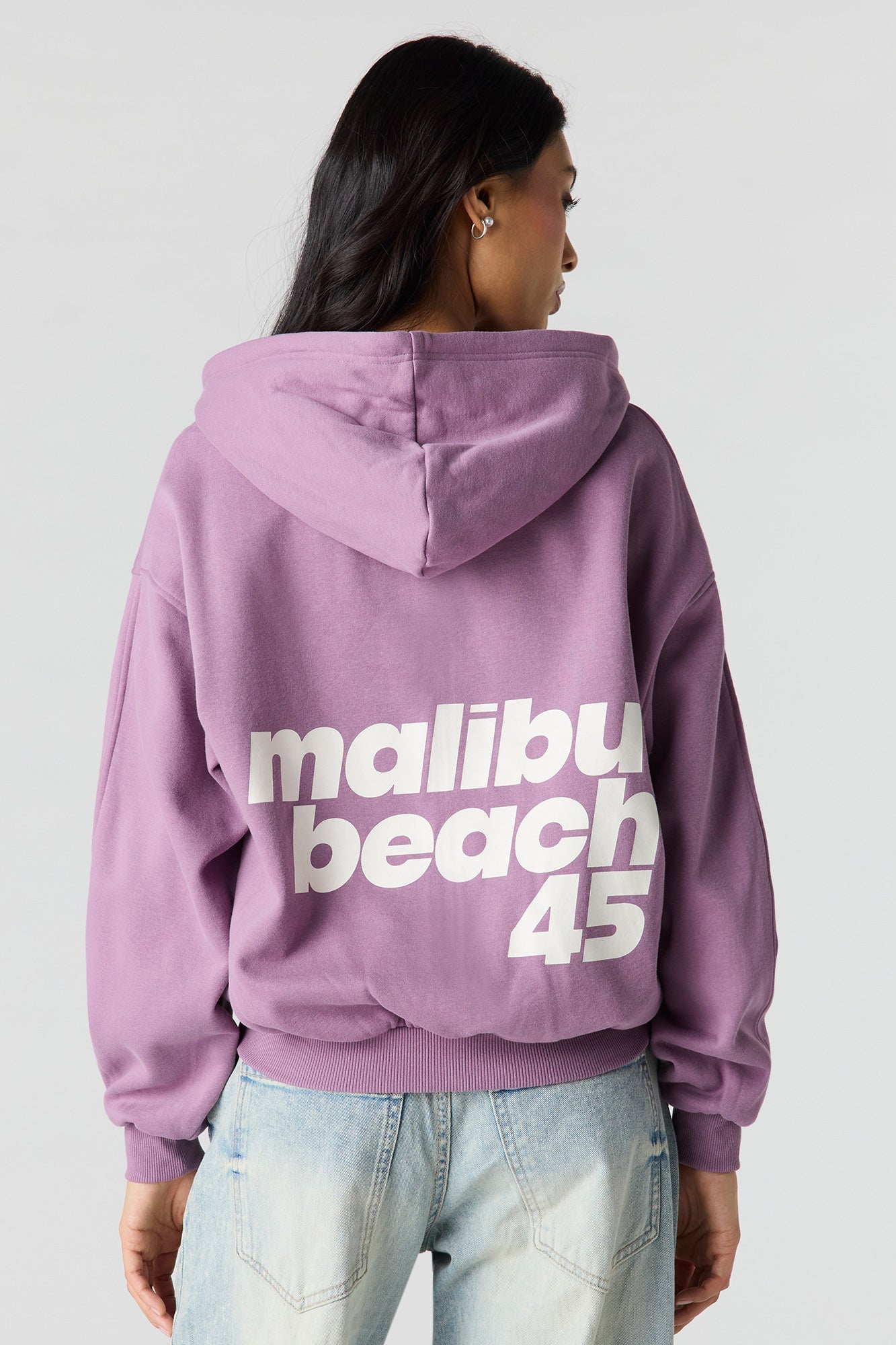 Luxe Fleece Graphic Boxy 2-Way Zip Hoodie