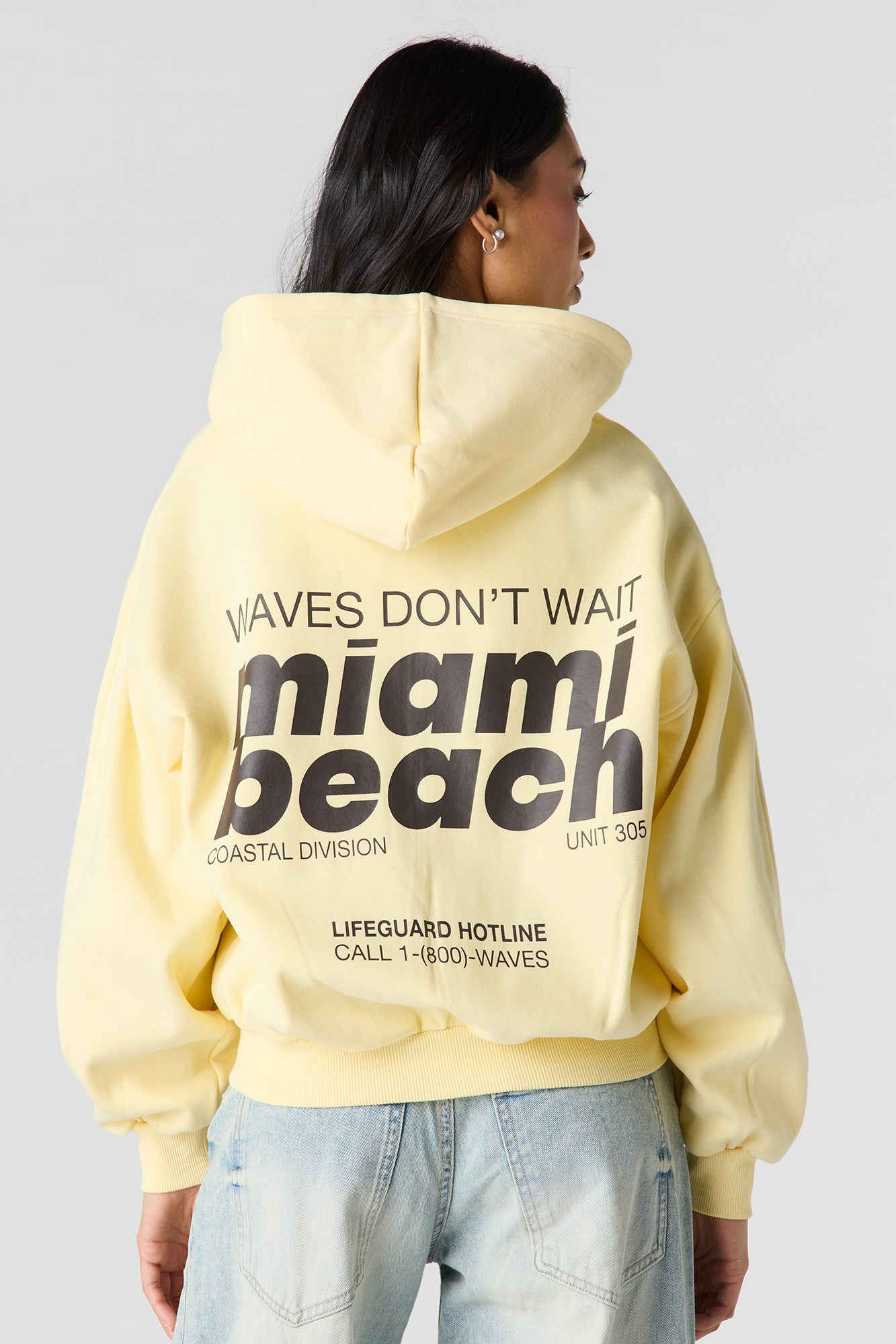 Luxe Fleece Graphic Boxy 2-Way Zip Hoodie