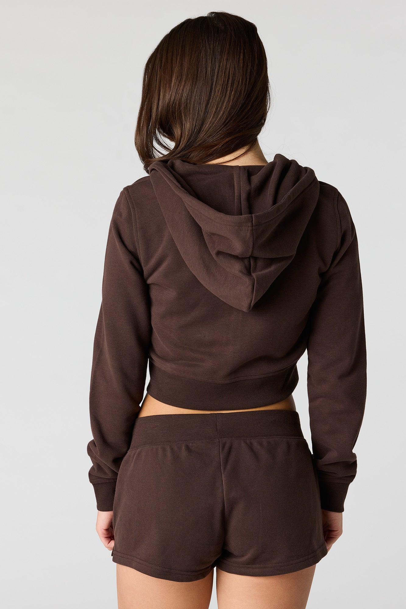Luxe French Terry 2 Way Zip-Up Cropped Hoodie