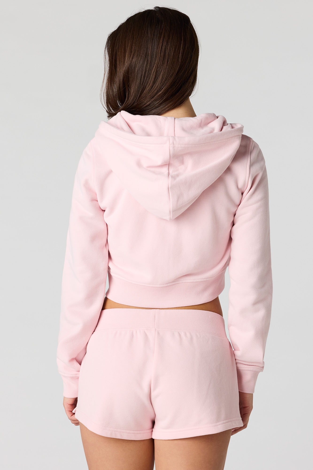 Luxe French Terry 2 Way Zip-Up Cropped Hoodie
