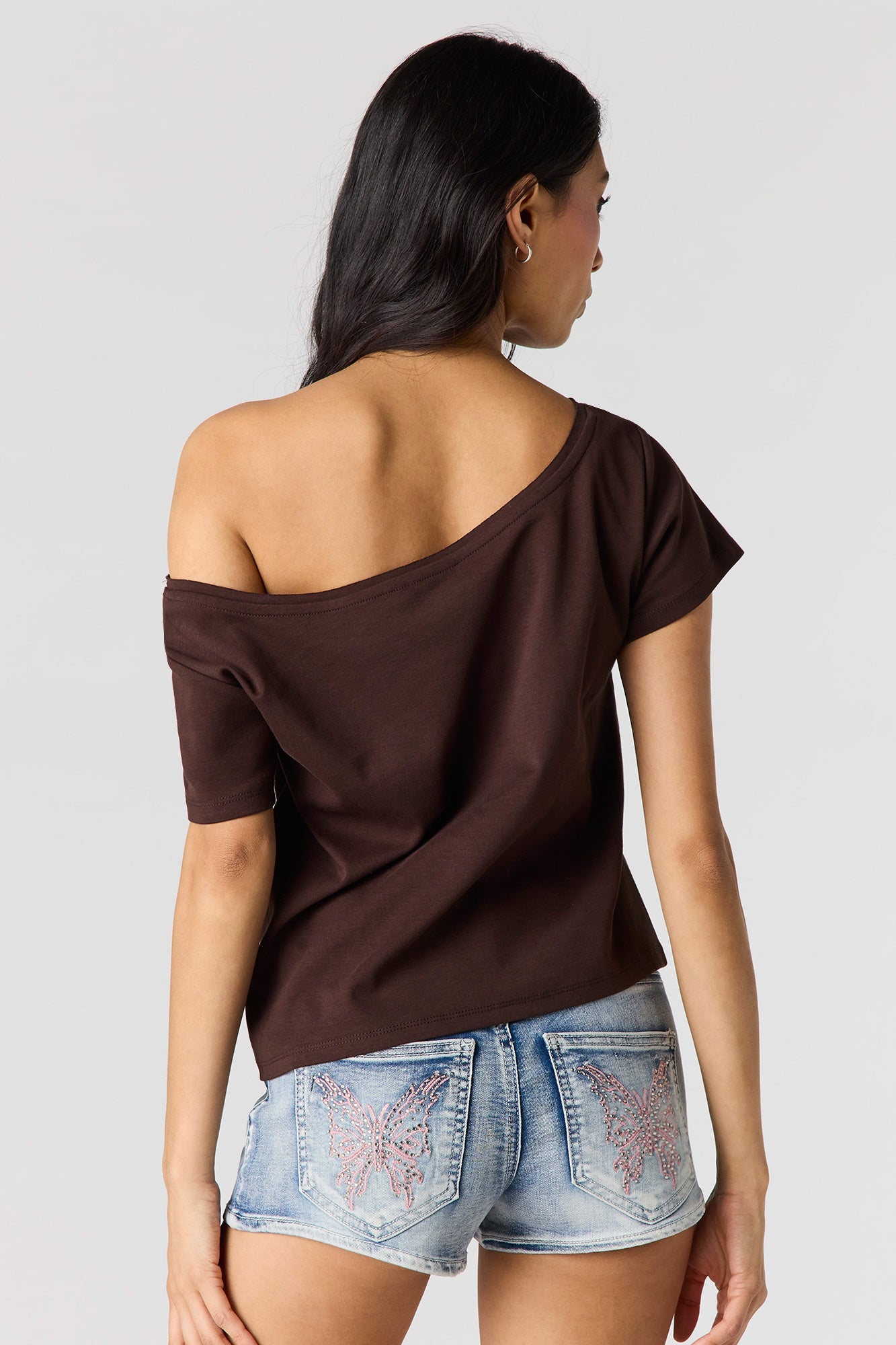 Graphic Off Shoulder Boxy T-Shirt